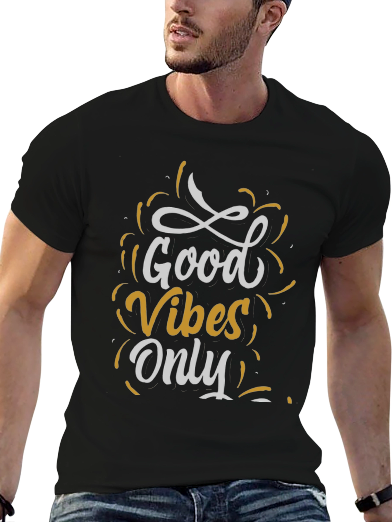 Good Vibes Only Graphic Tee - Casual Black T-Shirt