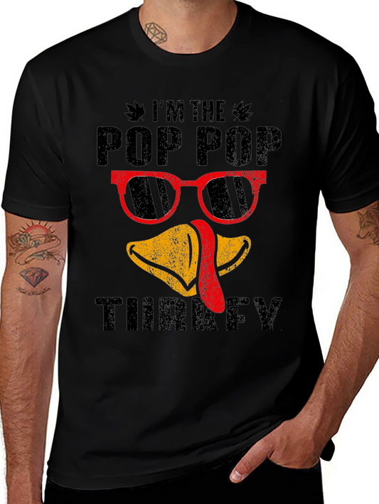 Im The Pop Pop Turkey Mens Black T-Shirt