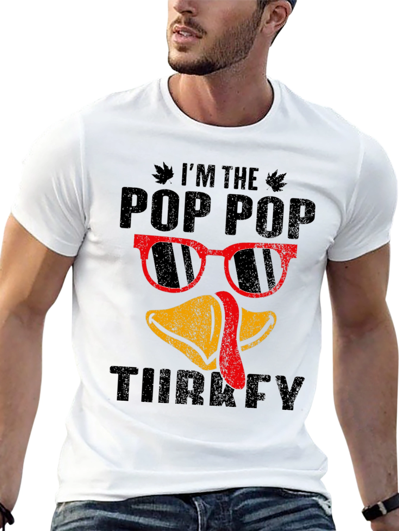 Im The Pop Pop Turkey Mens Black T-Shirt