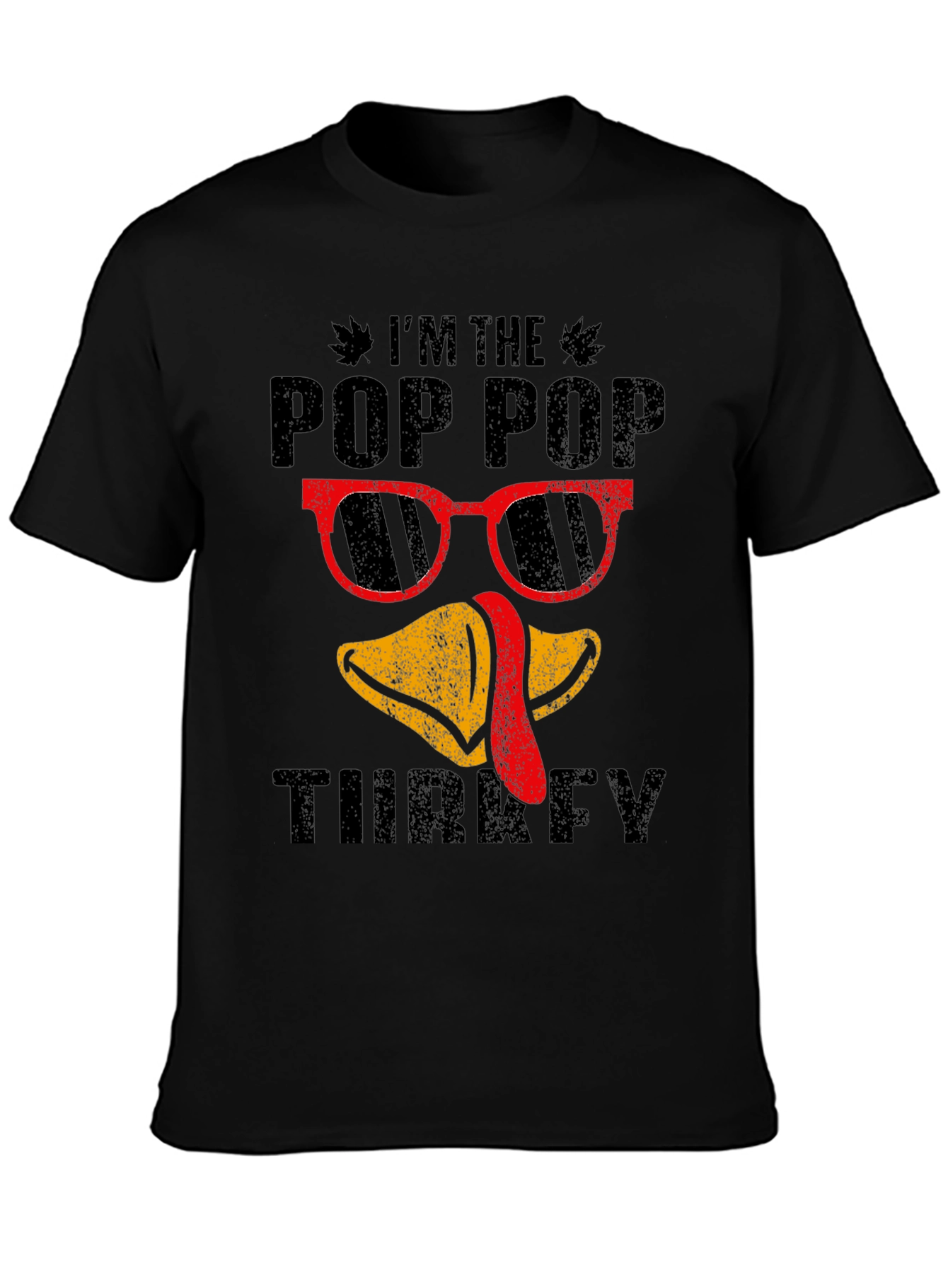 Im The Pop Pop Turkey Mens Black T-Shirt