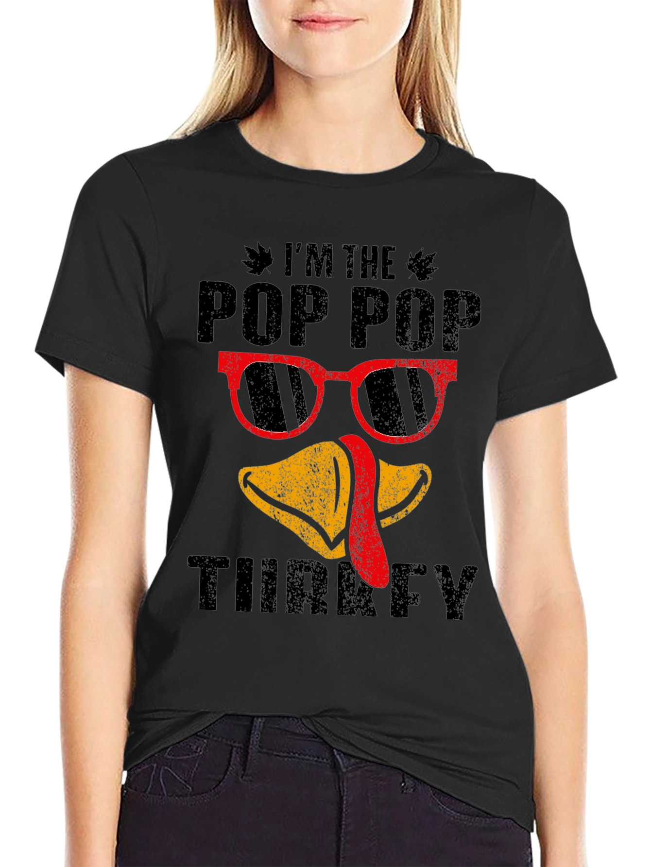 Im The Pop Pop Turkey Mens Black T-Shirt