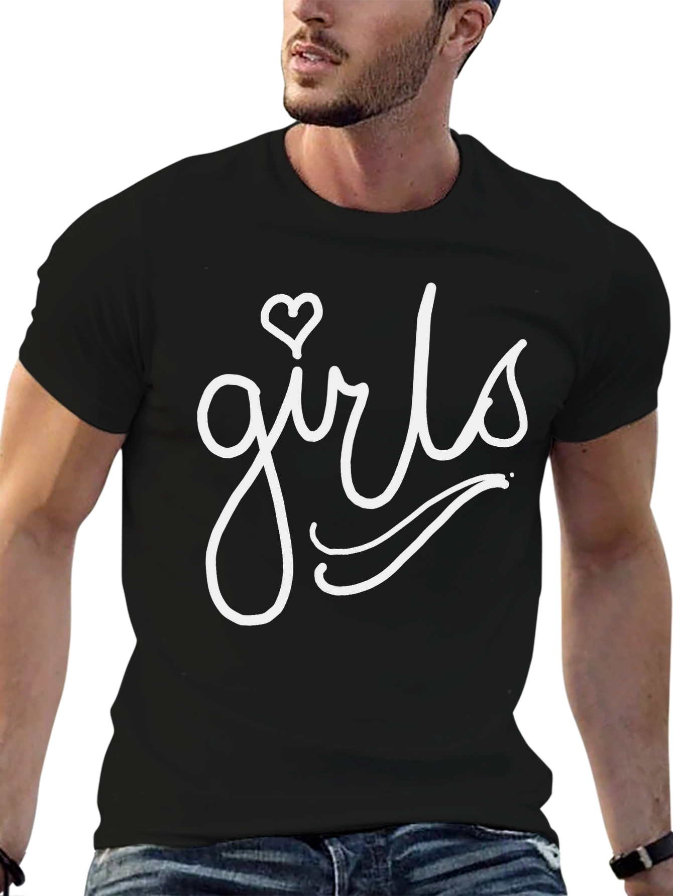 Girls Heart Graphic Tee - Black