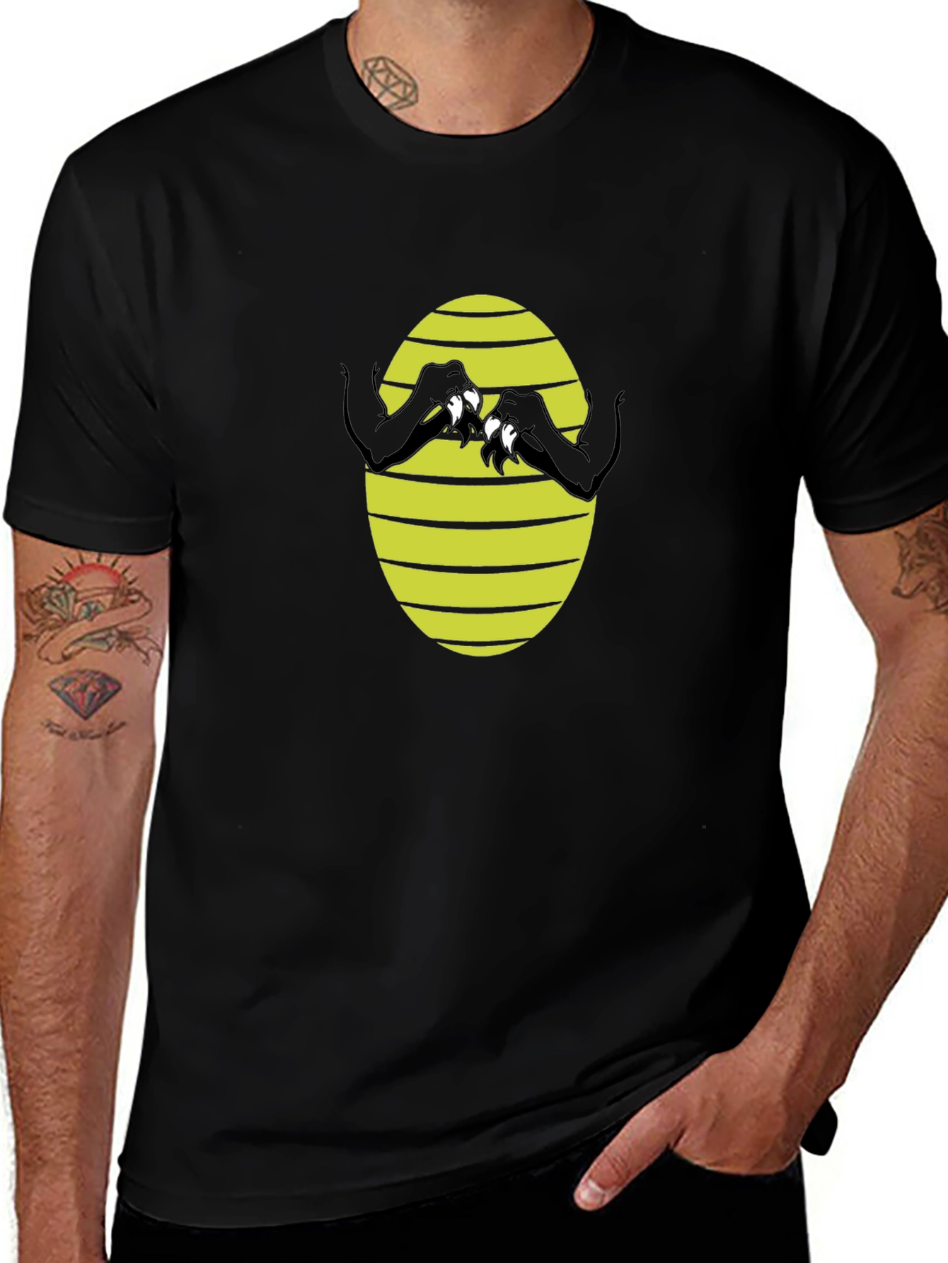 Clawed Graphic Tee - Black Cotton Shirt