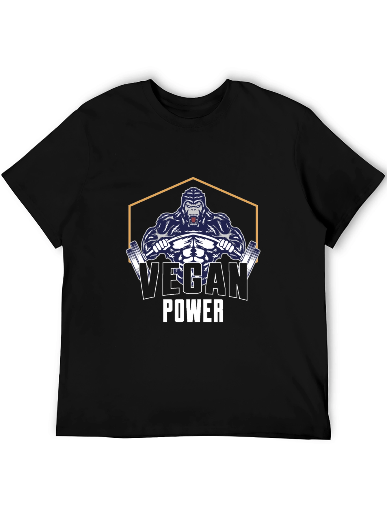Vegan Power Gorilla Black T-Shirt