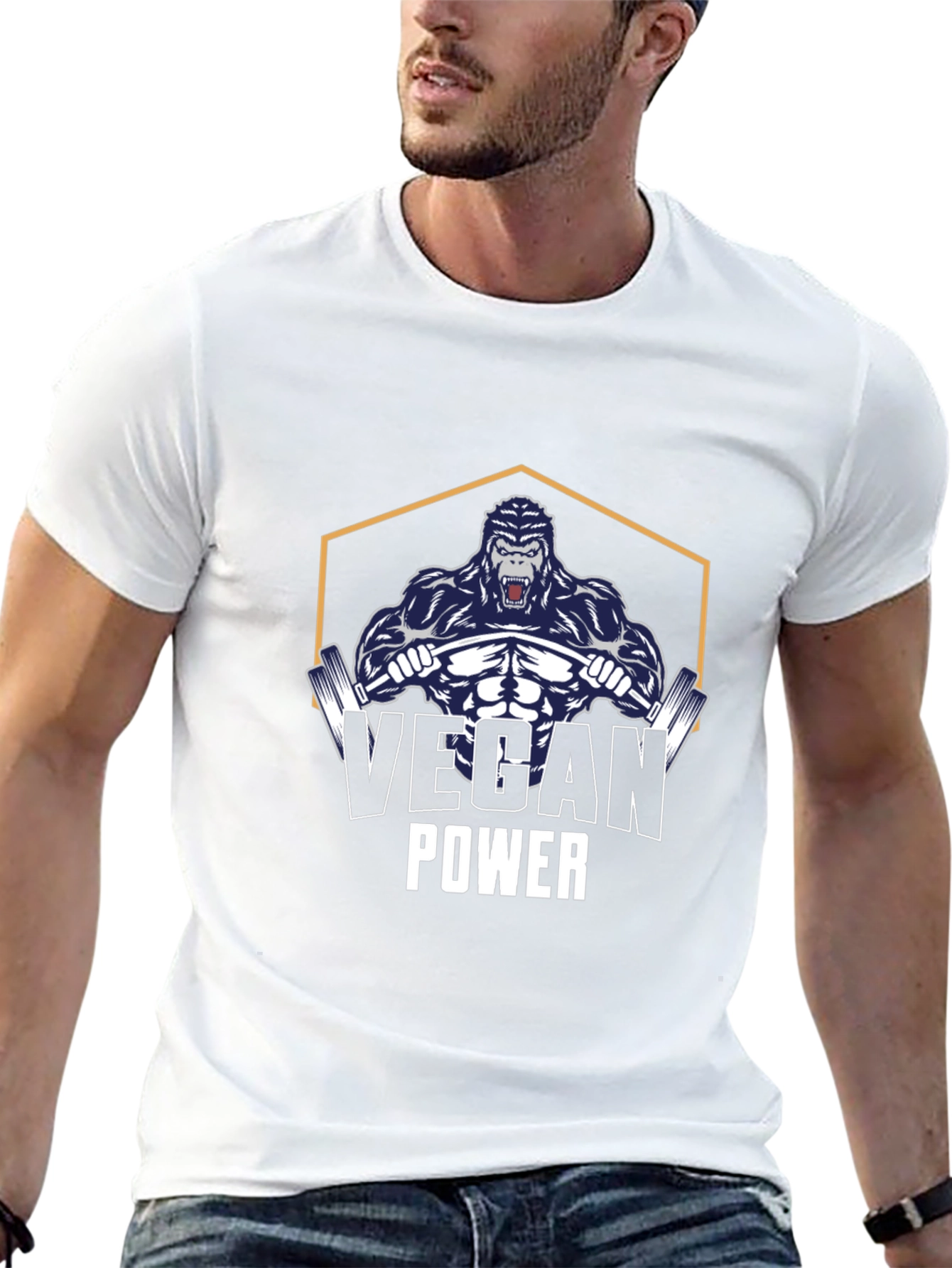 Vegan Power Gorilla Black T-Shirt