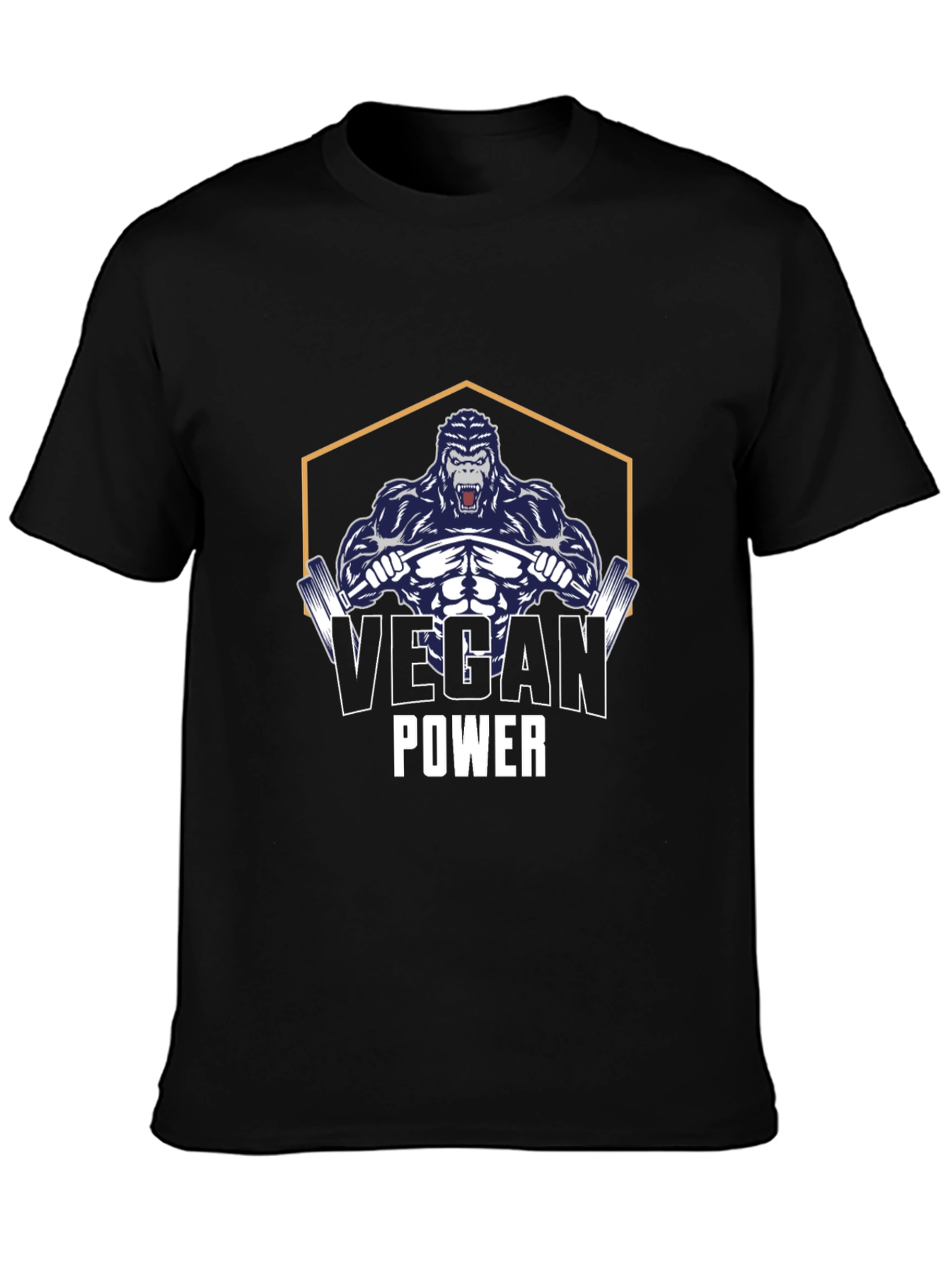 Vegan Power Gorilla Black T-Shirt