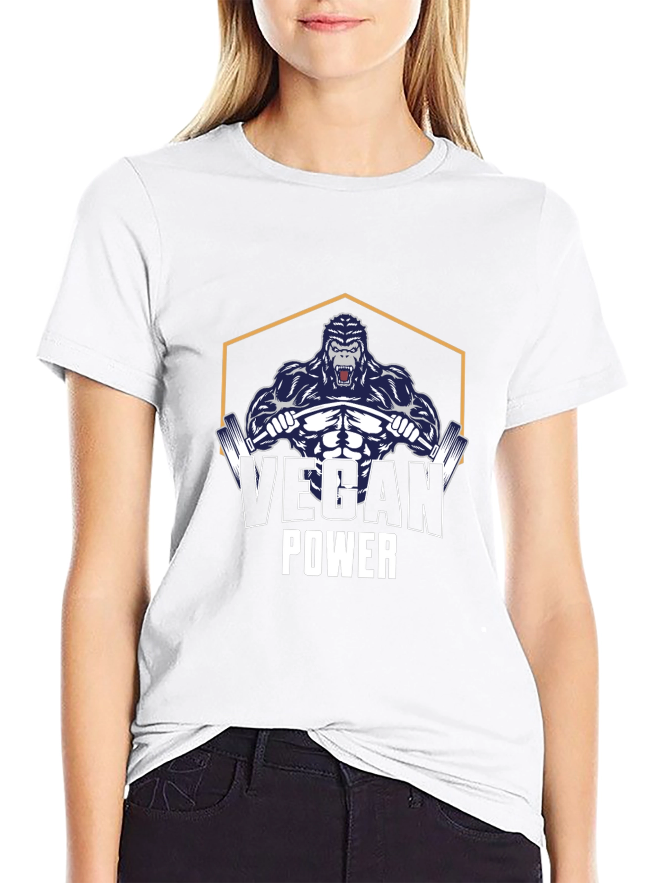 Vegan Power Gorilla Black T-Shirt