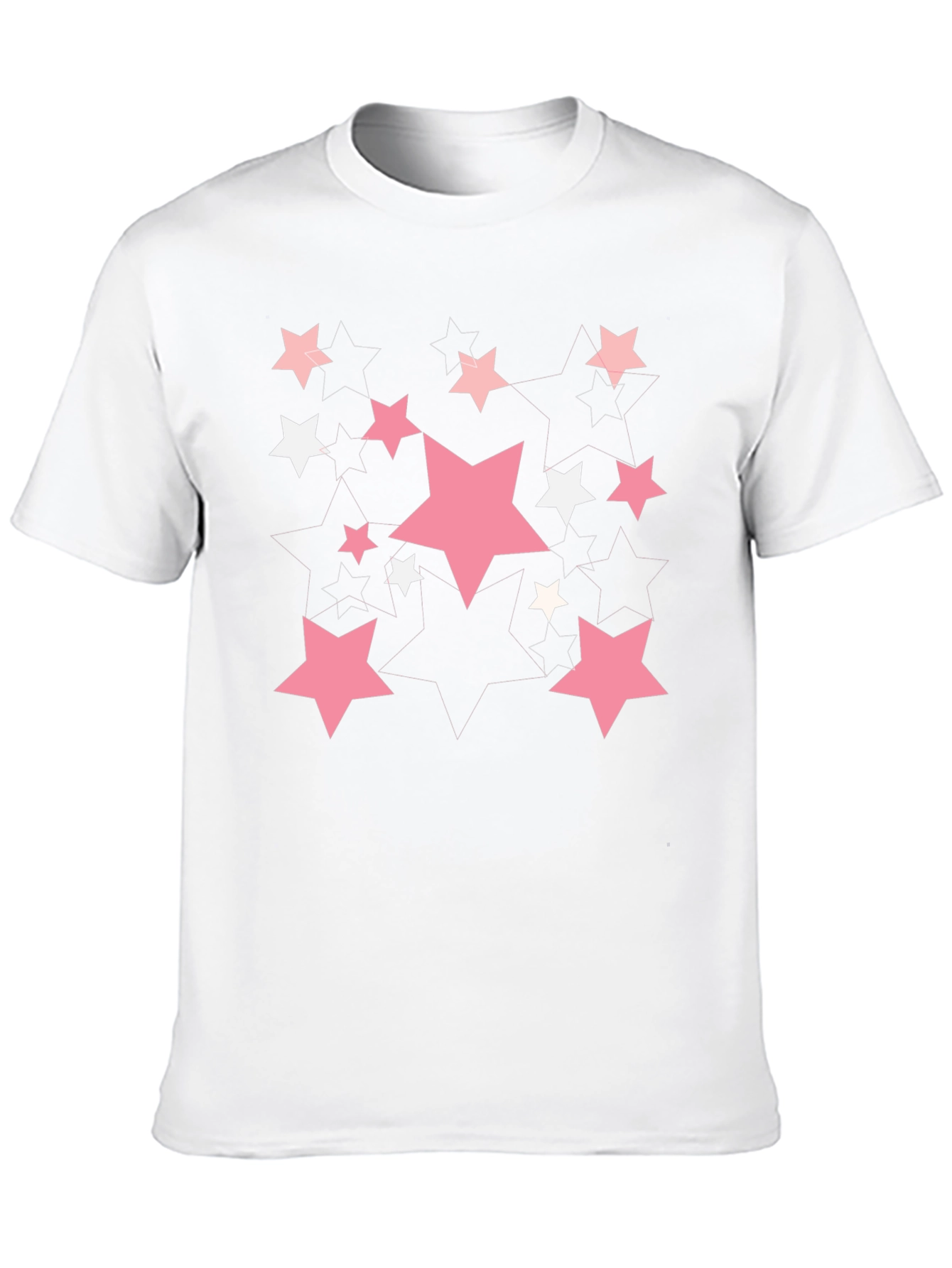 Starry Graphic Print T-Shirt - Casual Black Tee