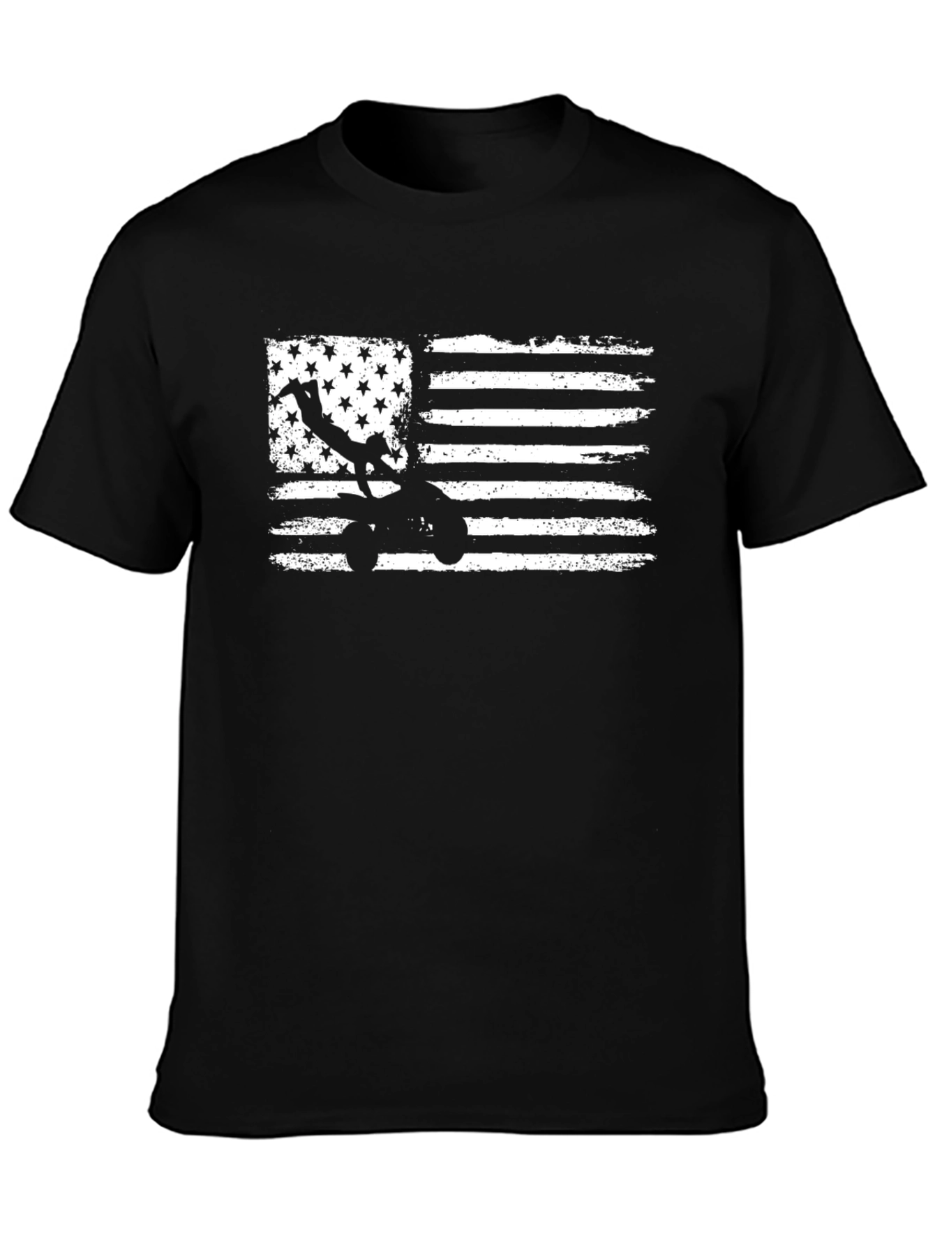 American Flag ATV Rider Black T-Shirt