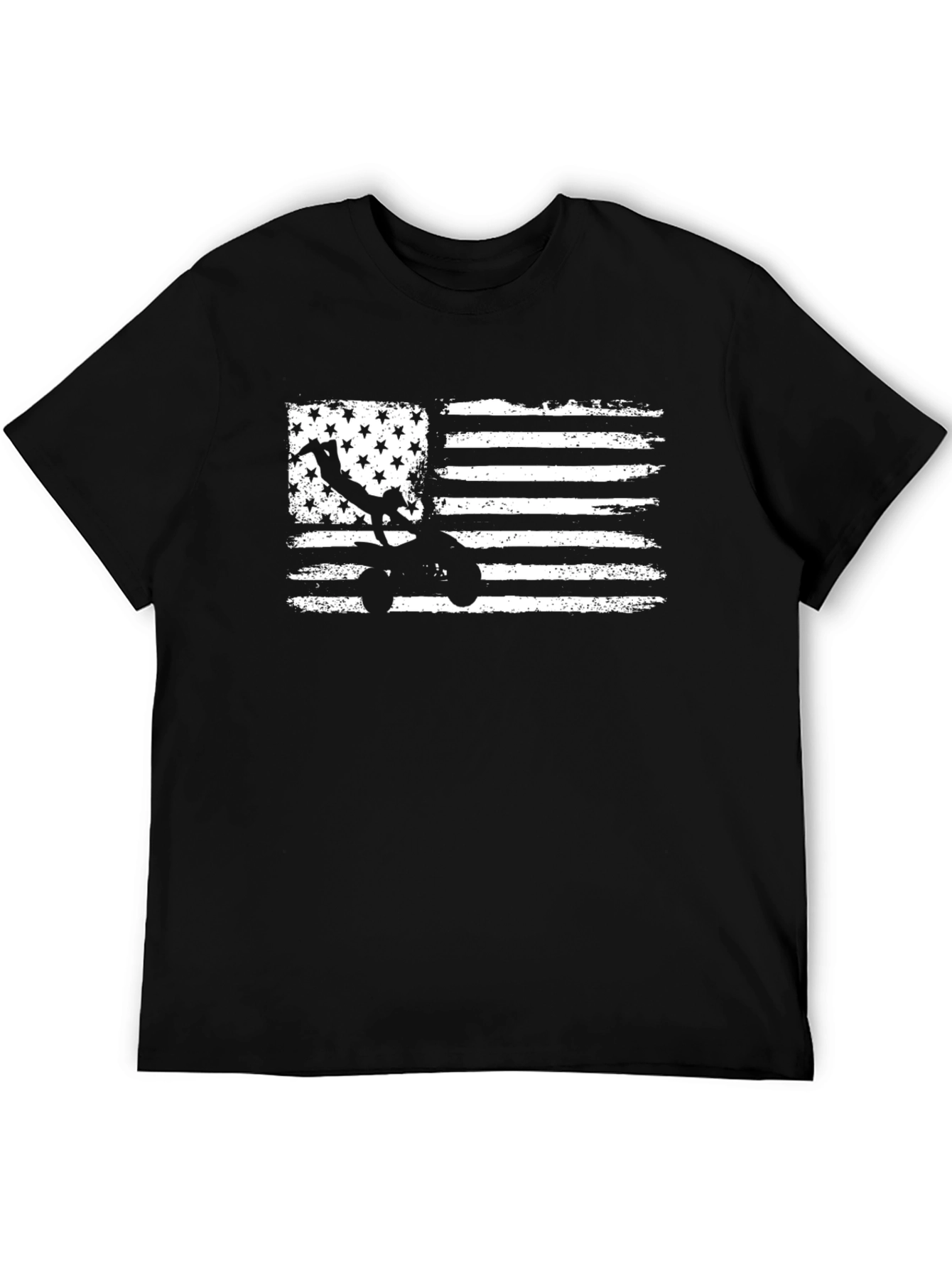 American Flag ATV Rider Black T-Shirt