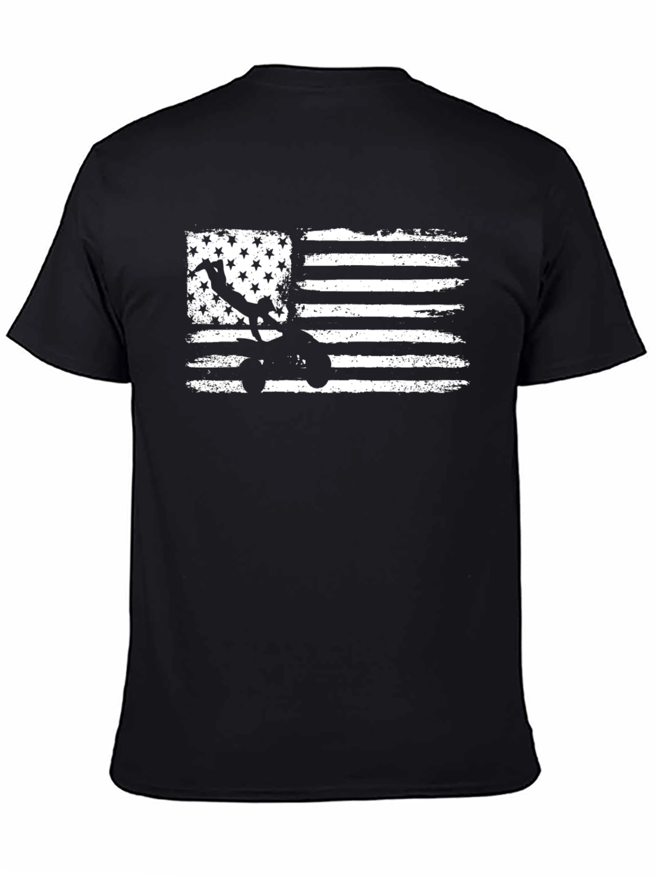 American Flag ATV Rider Black T-Shirt