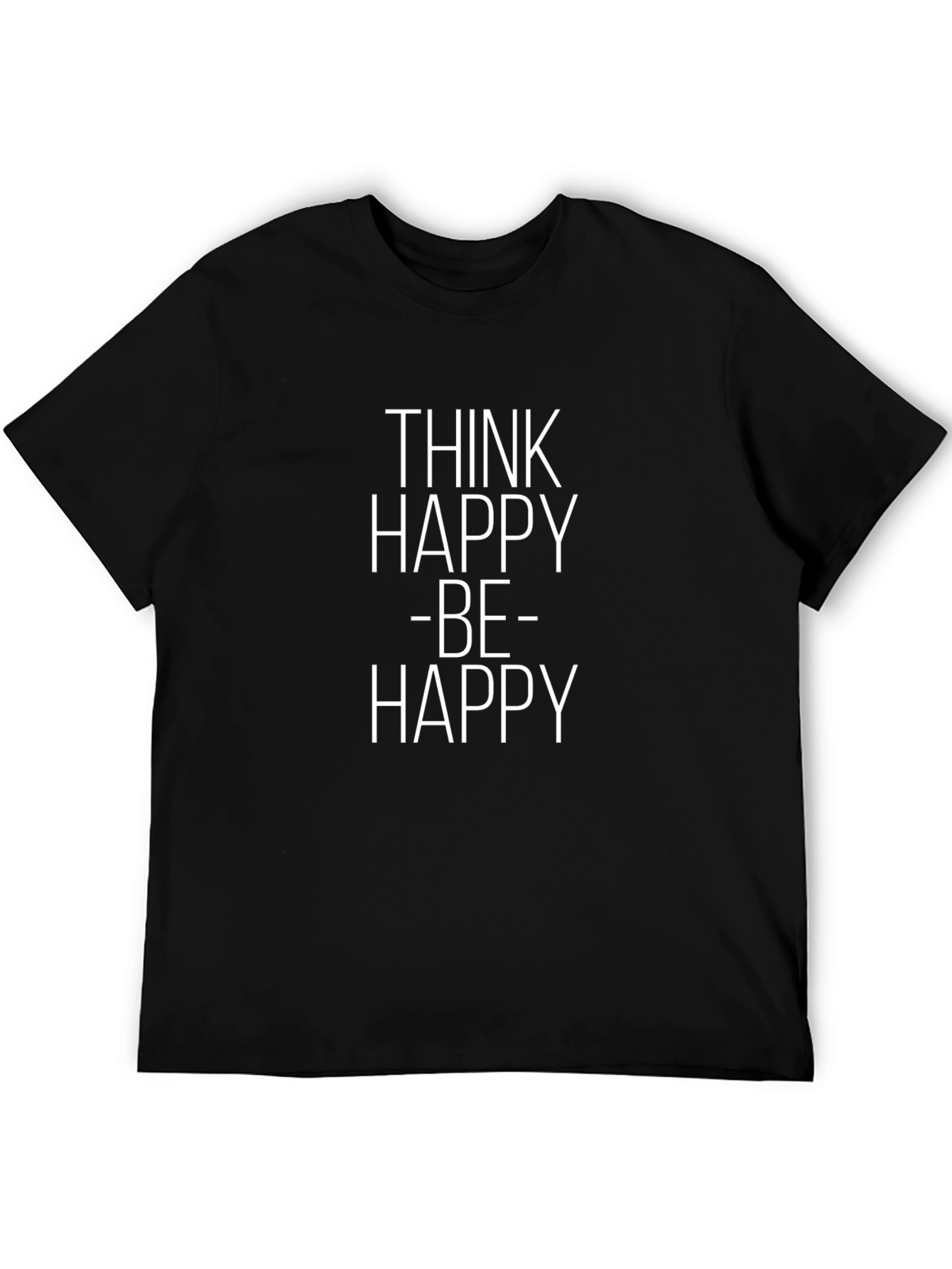 Think Happy Be Happy Black Tee