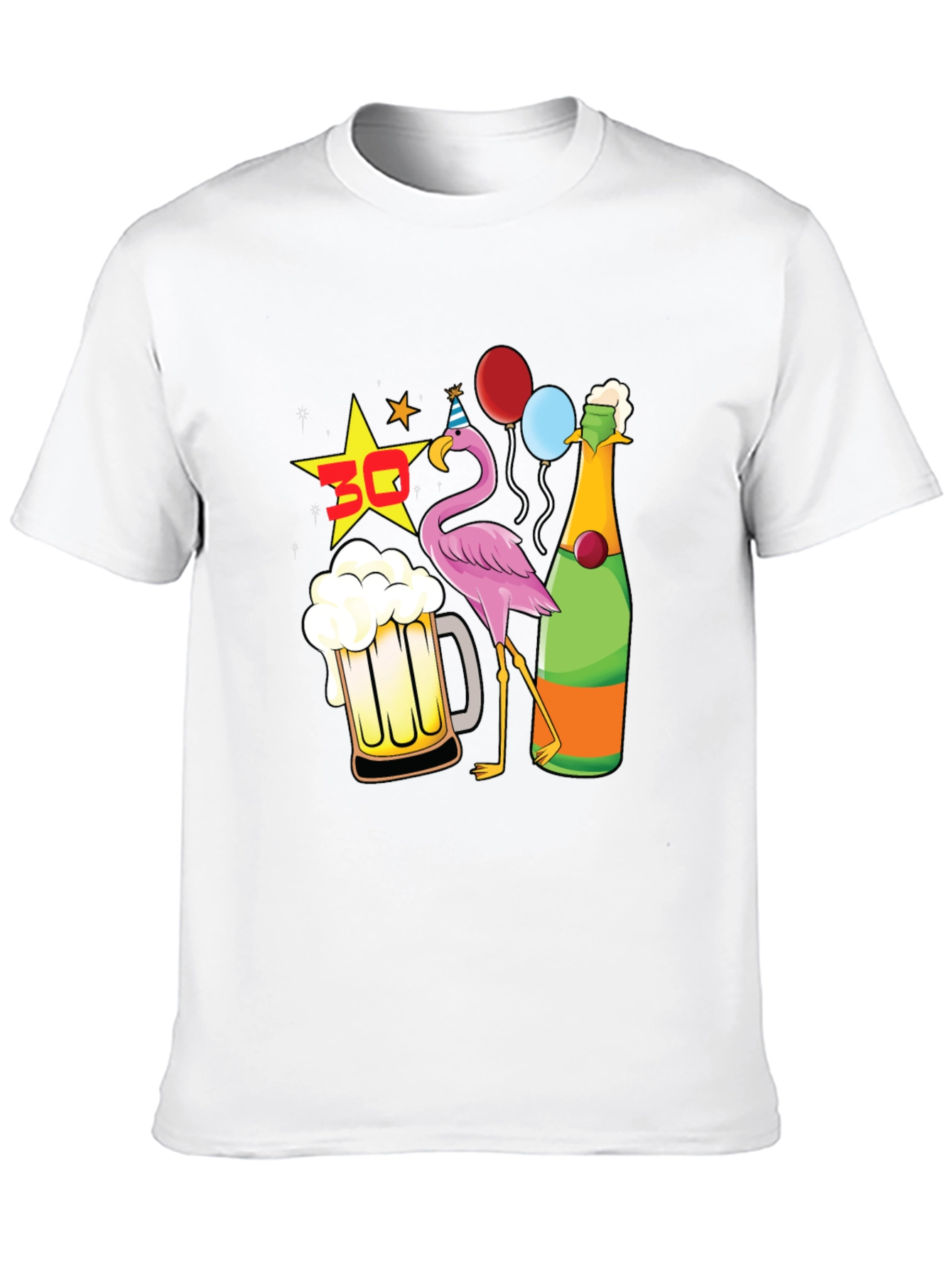 Funny 30th Birthday Flamingo Party Black T-Shirt
