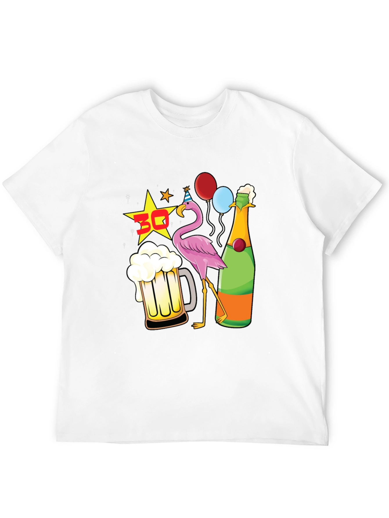 Funny 30th Birthday Flamingo Party Black T-Shirt