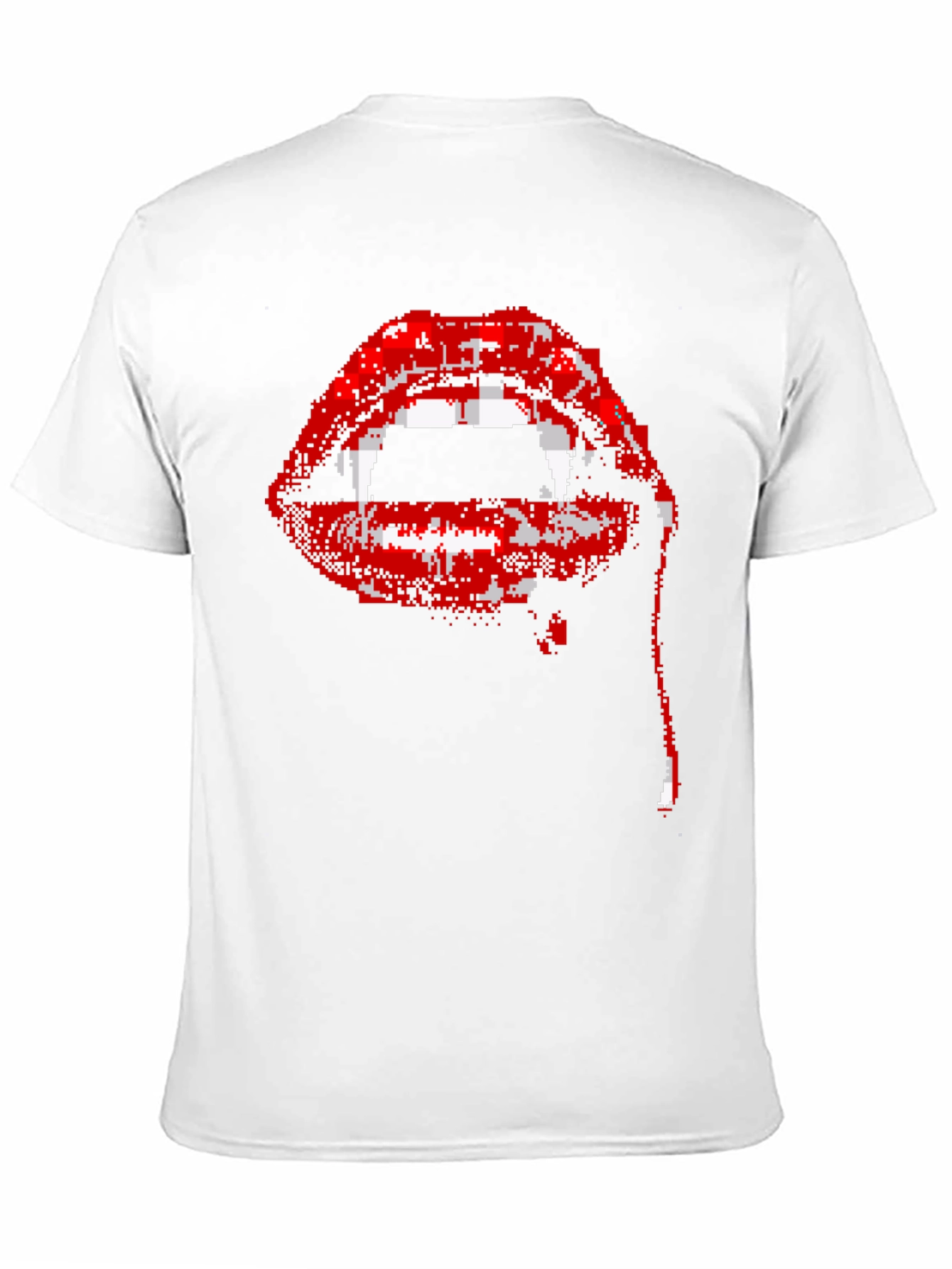 Pixel Vampire Lips Black T-Shirt