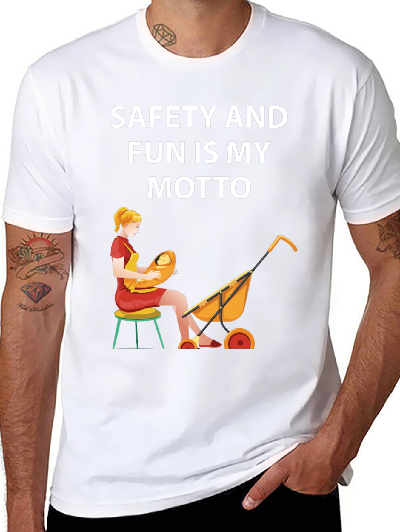Safety and Fun Motto Graphic T-Shirt