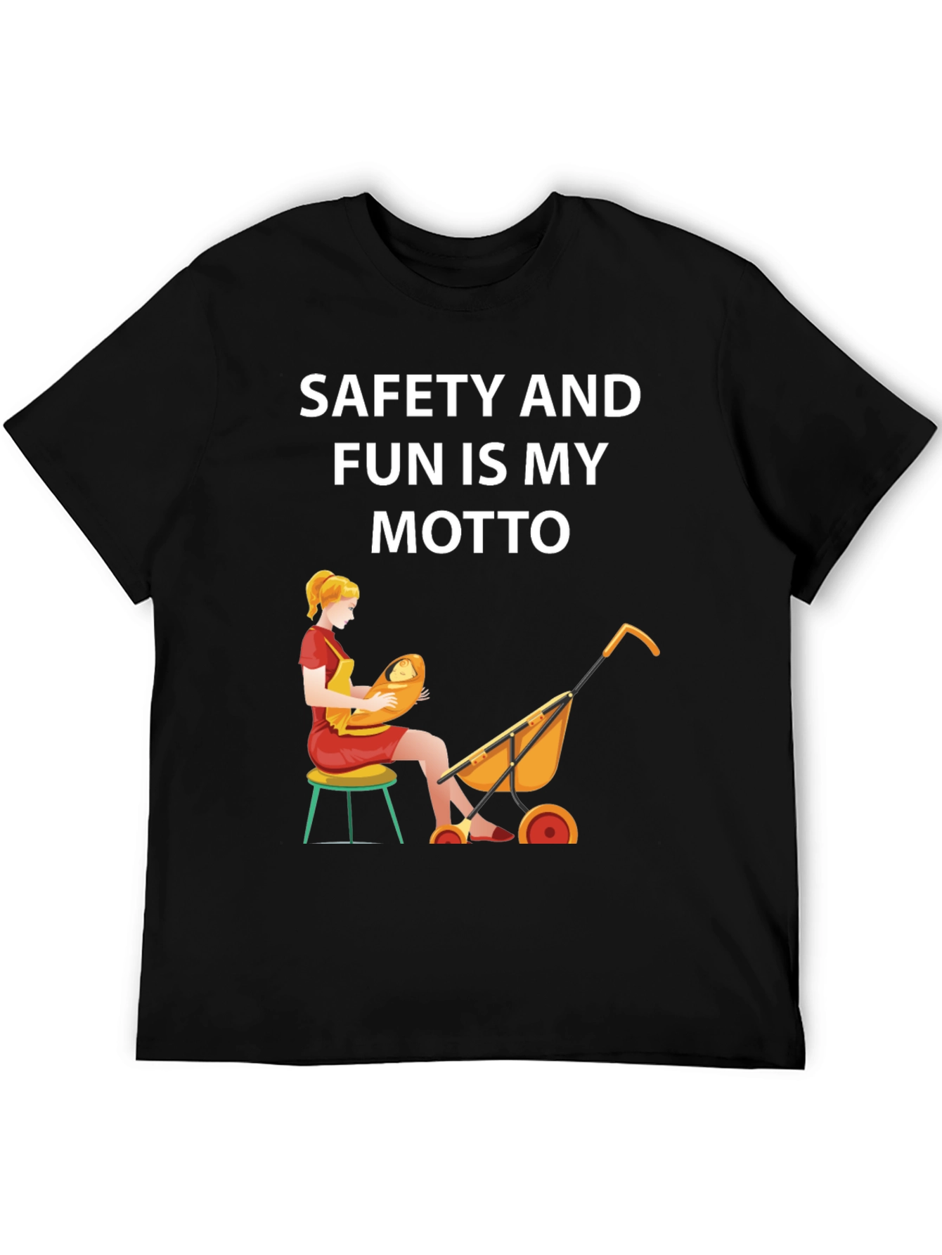 Safety and Fun Motto Graphic T-Shirt