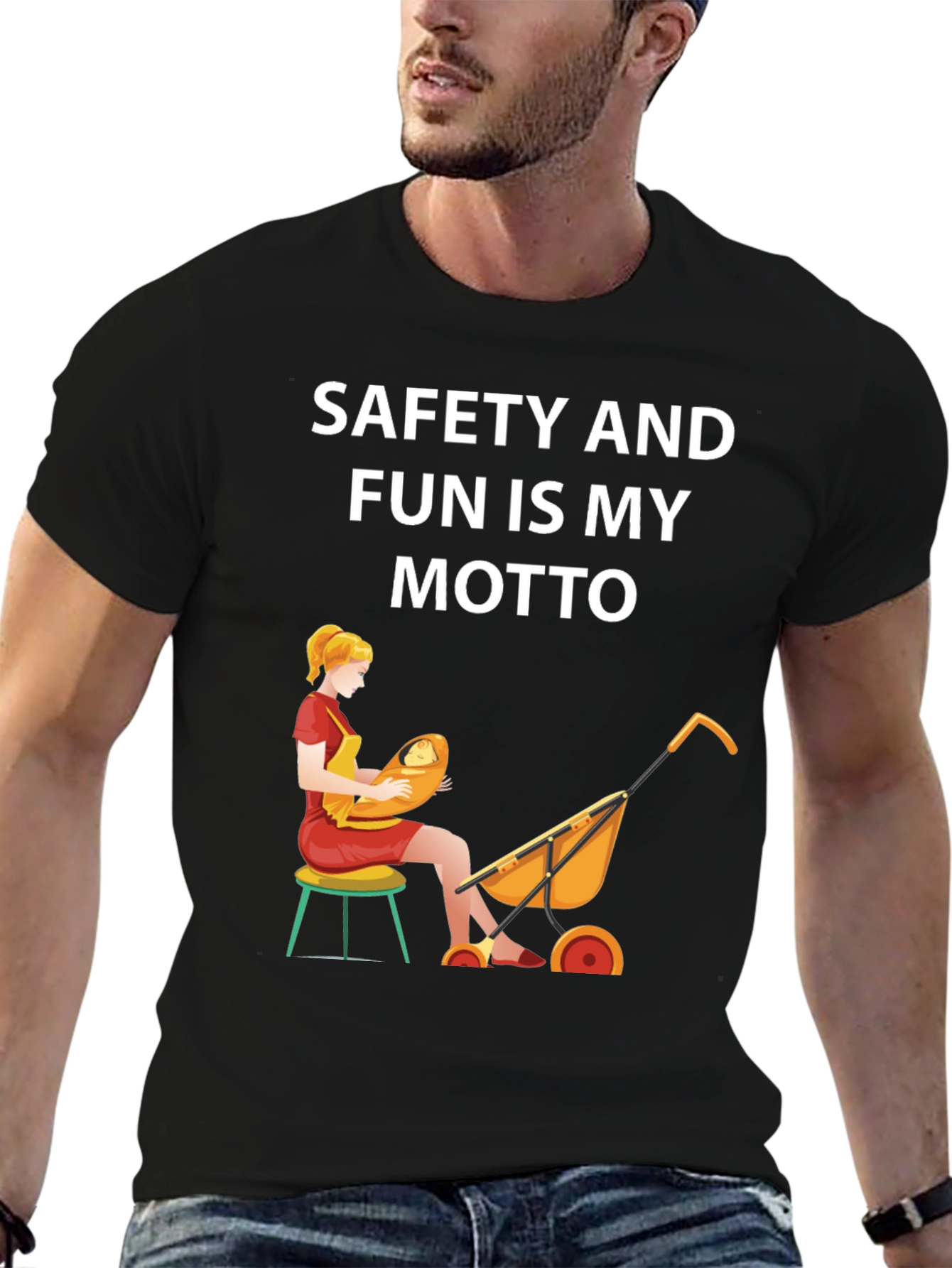 Safety and Fun Motto Graphic T-Shirt