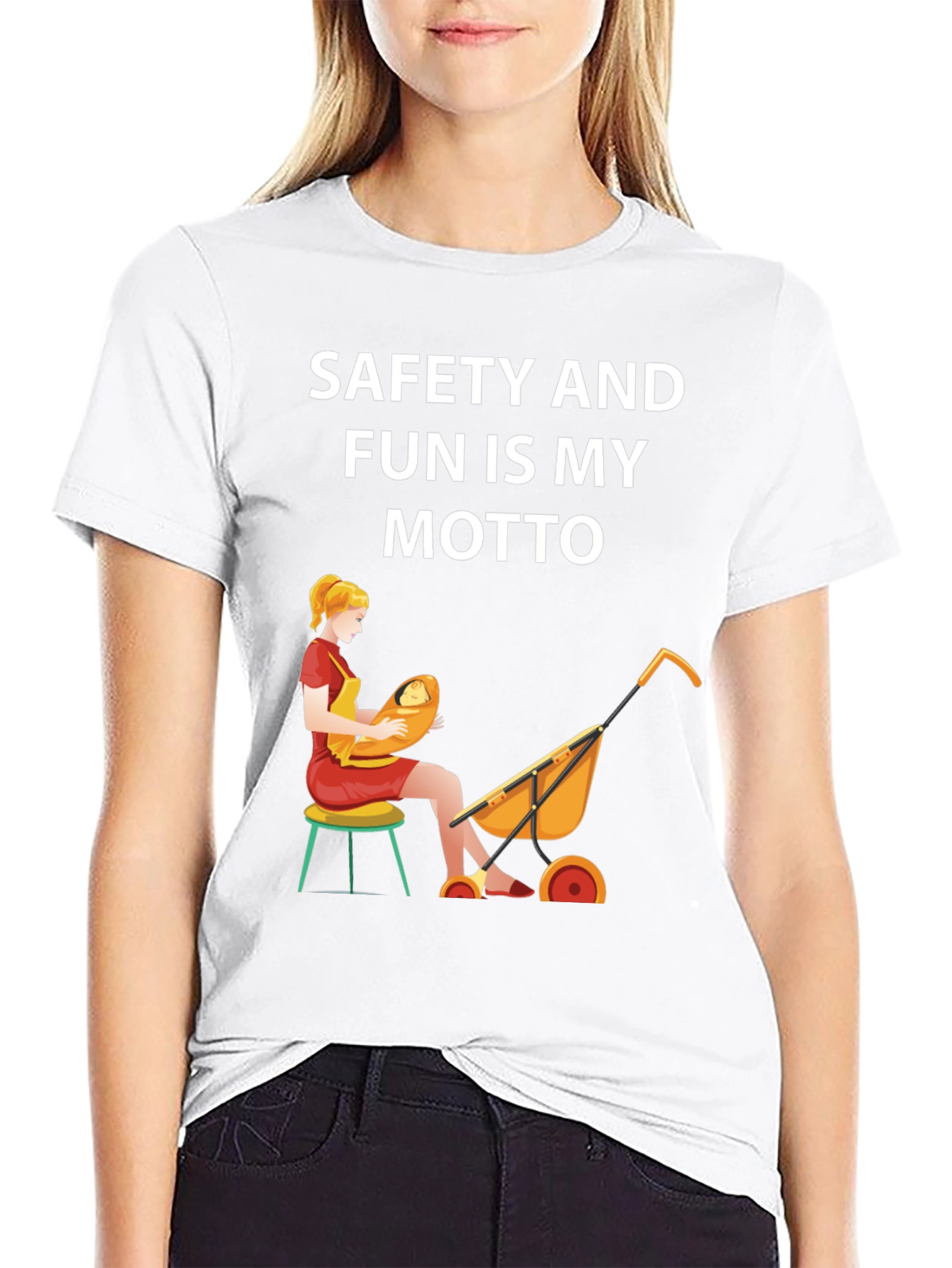 Safety and Fun Motto Graphic T-Shirt