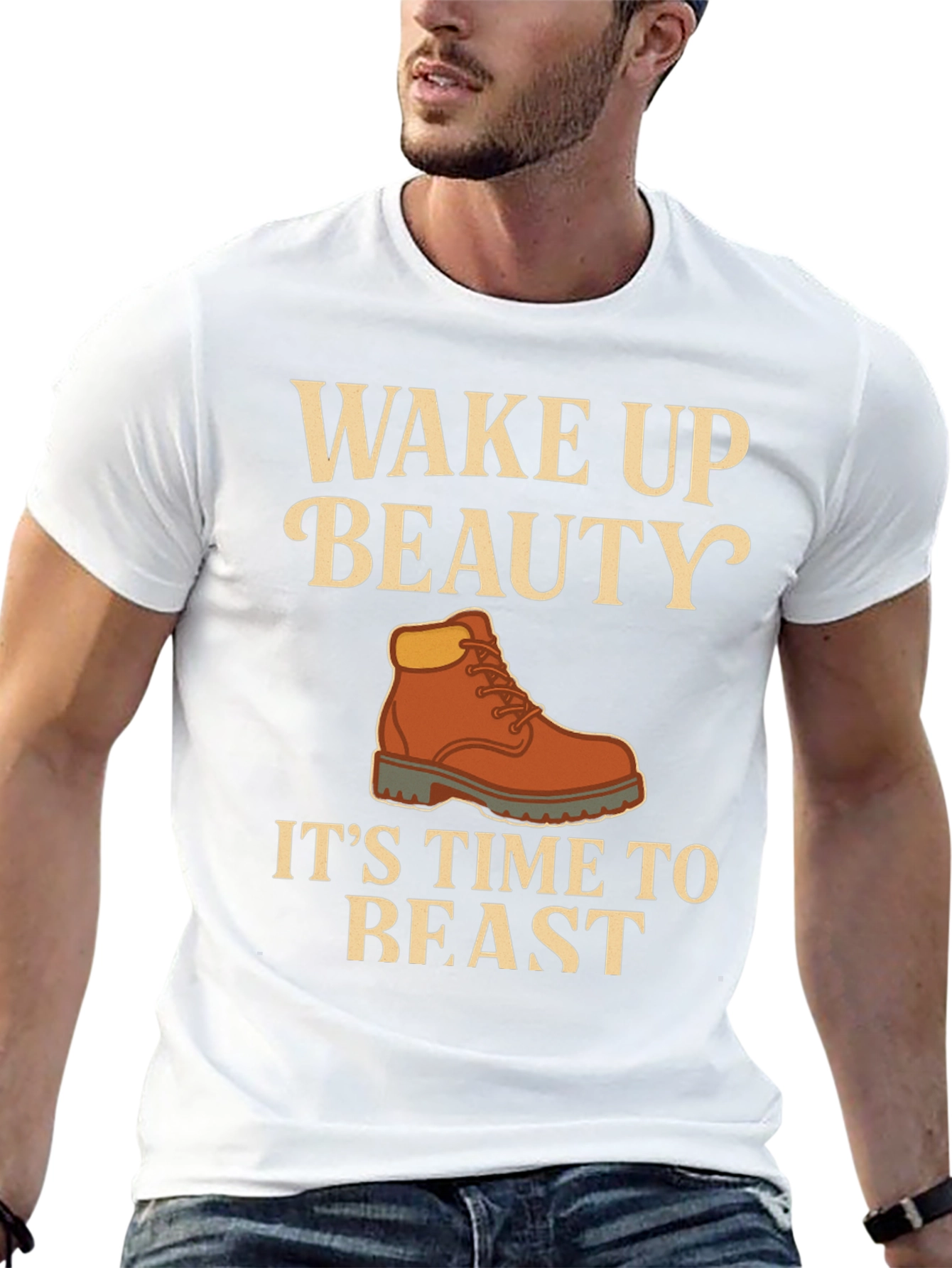 Wake Up Beauty Its Time to Beast Black T-Shirt