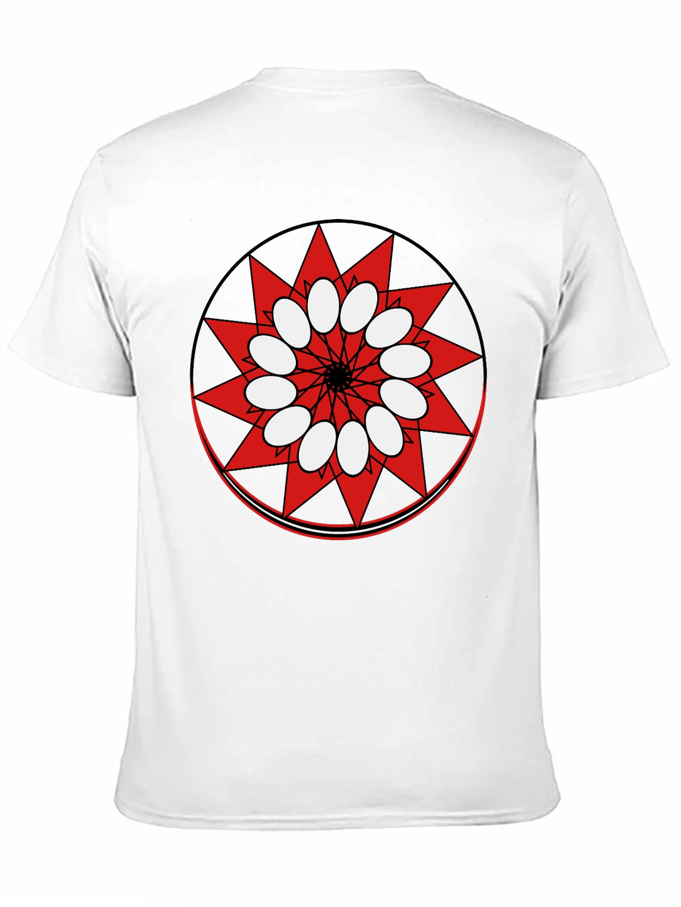 Geometric Starburst Graphic Print Black T-Shirt