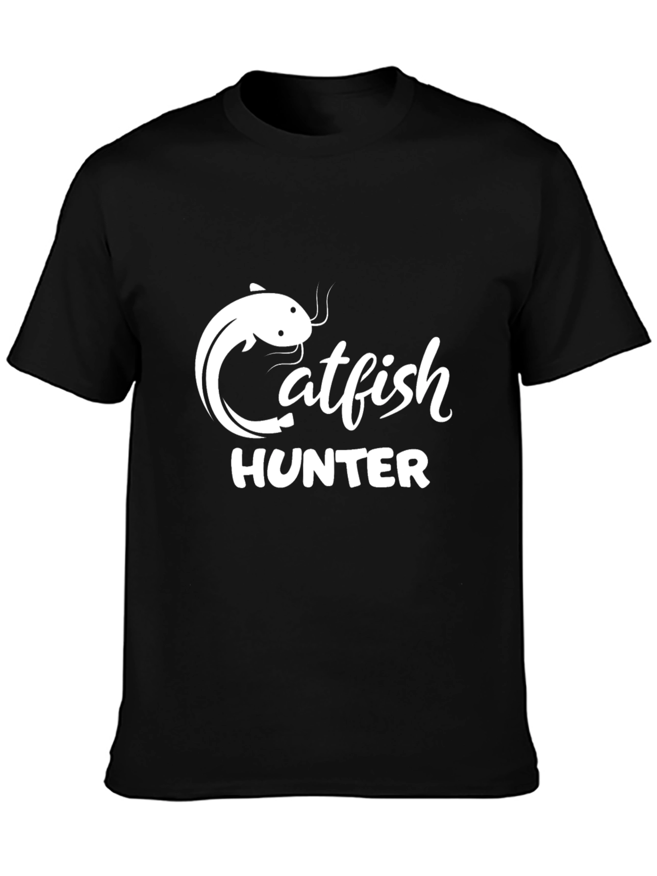 Catfish Hunter Graphic Tee - Black Cotton T-Shirt