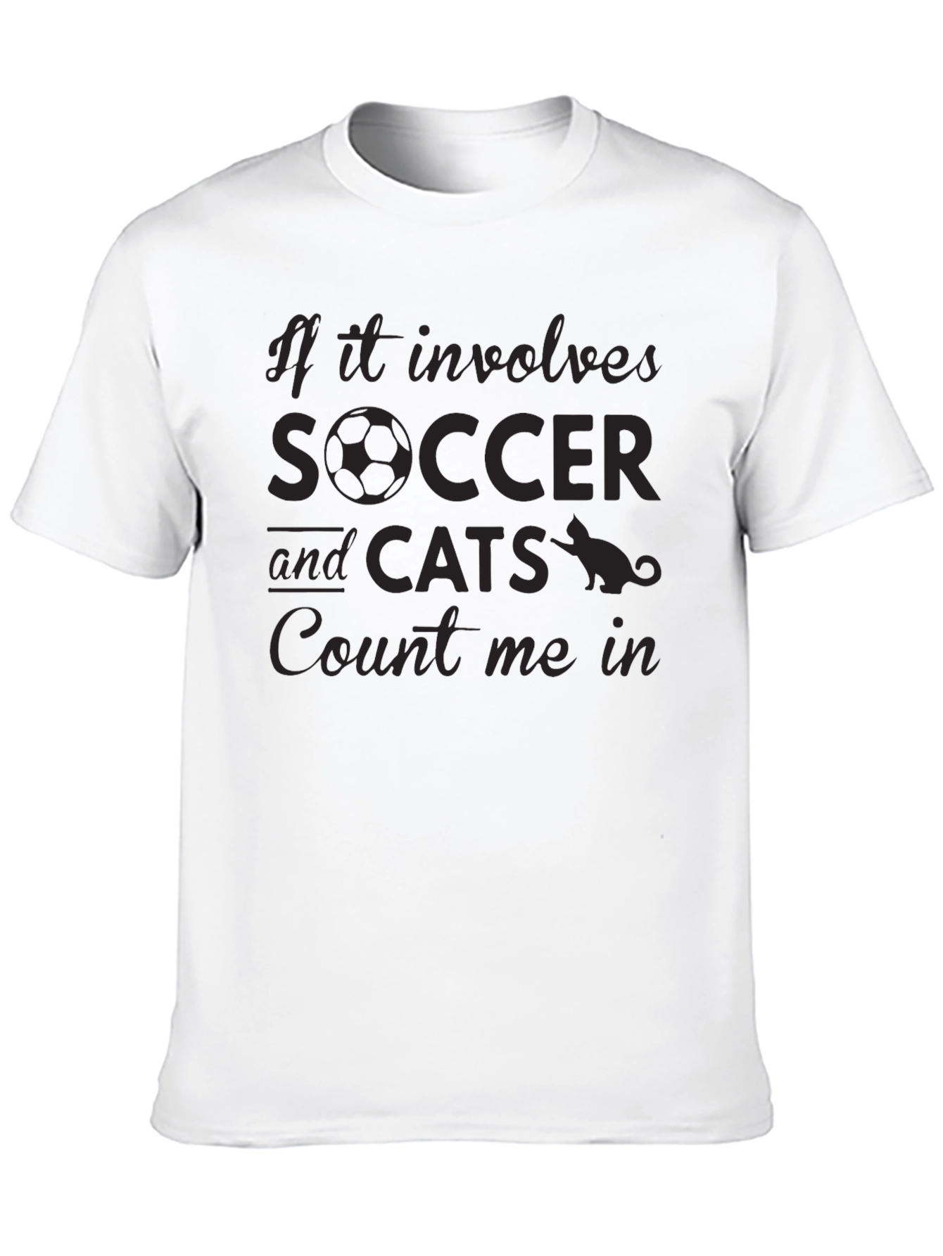 Soccer and Cats Graphic T-Shirt