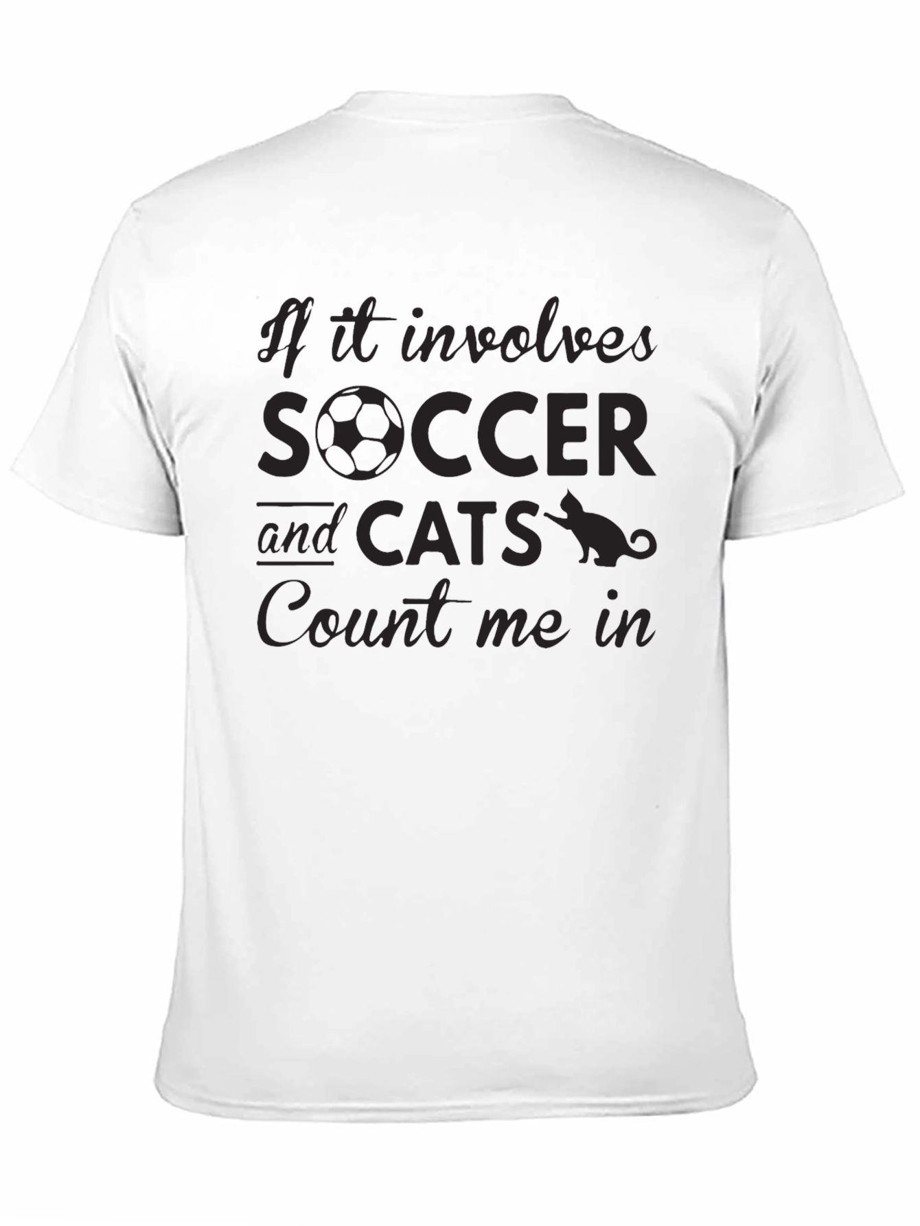 Soccer and Cats Graphic T-Shirt