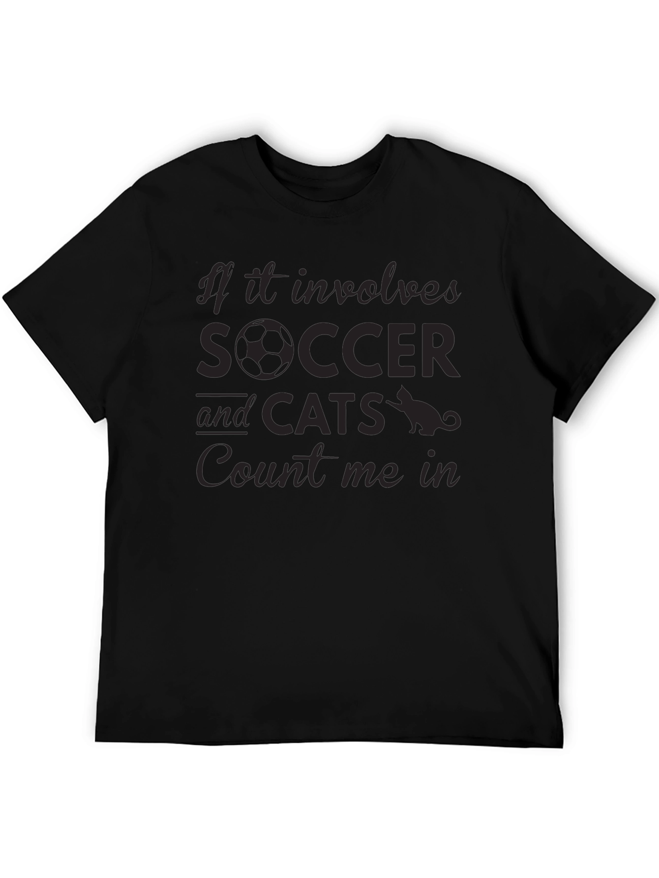 Soccer and Cats Graphic T-Shirt