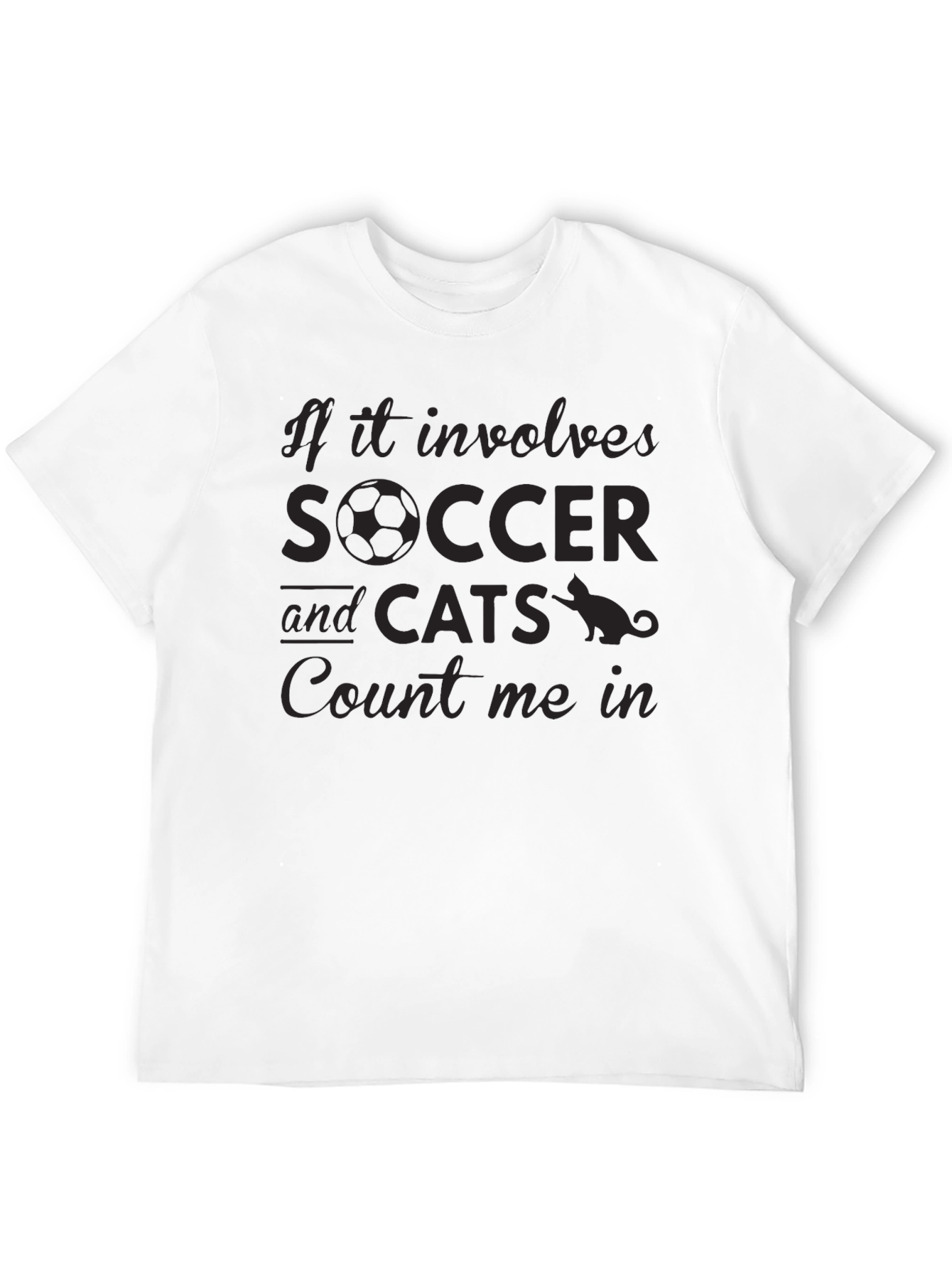 Soccer and Cats Graphic T-Shirt
