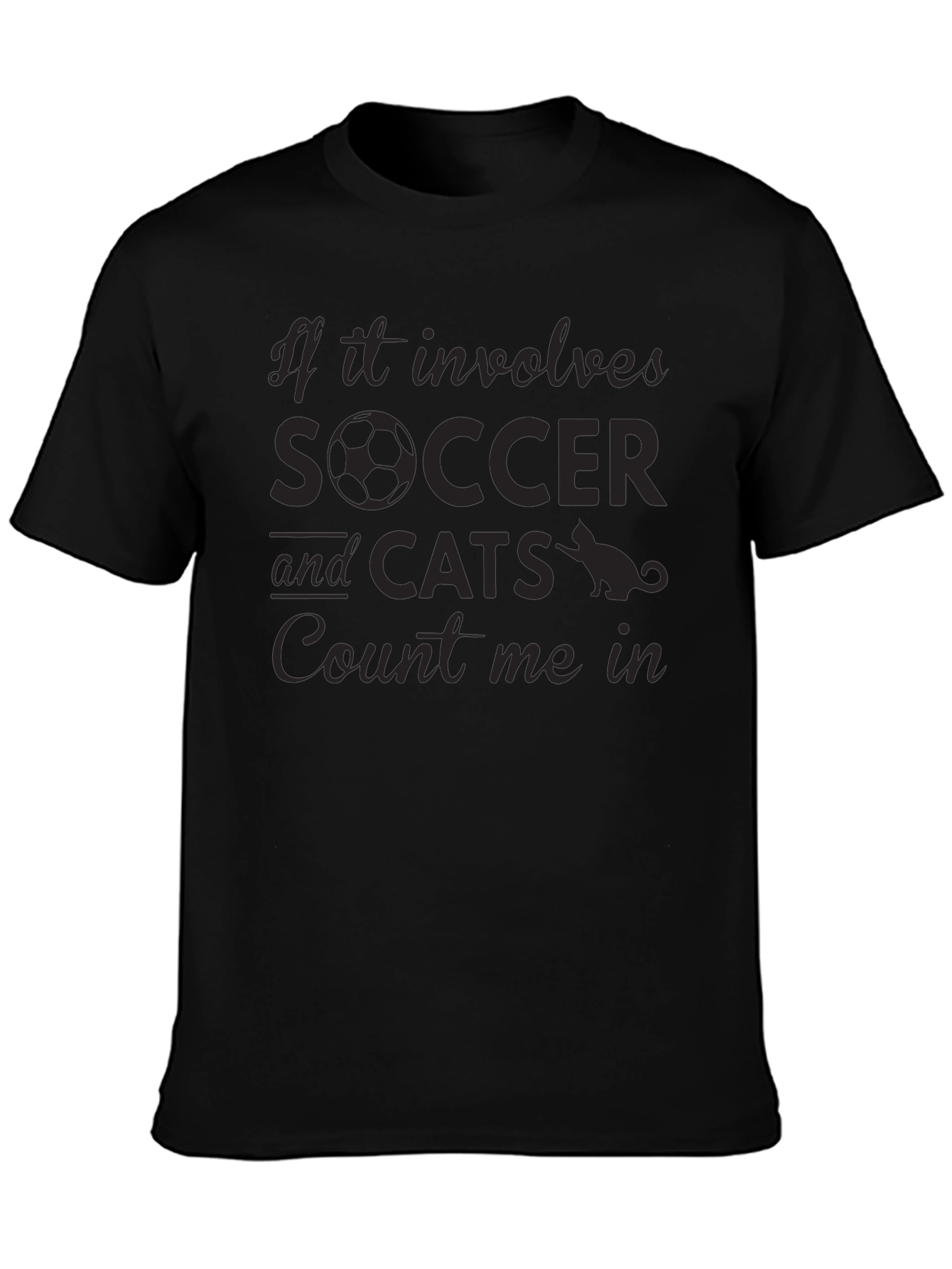Soccer and Cats Graphic T-Shirt