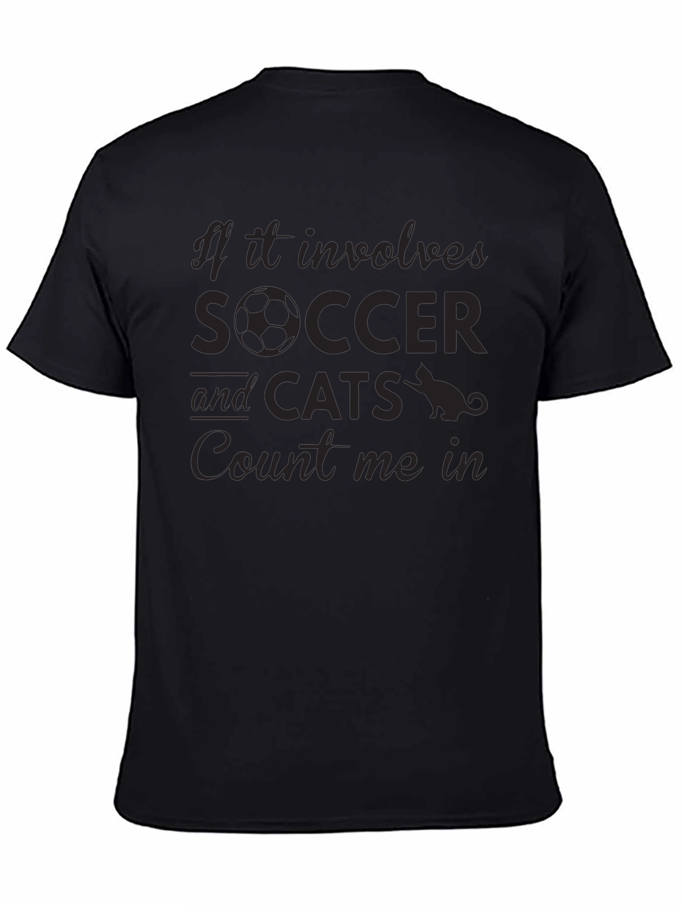 Soccer and Cats Graphic T-Shirt