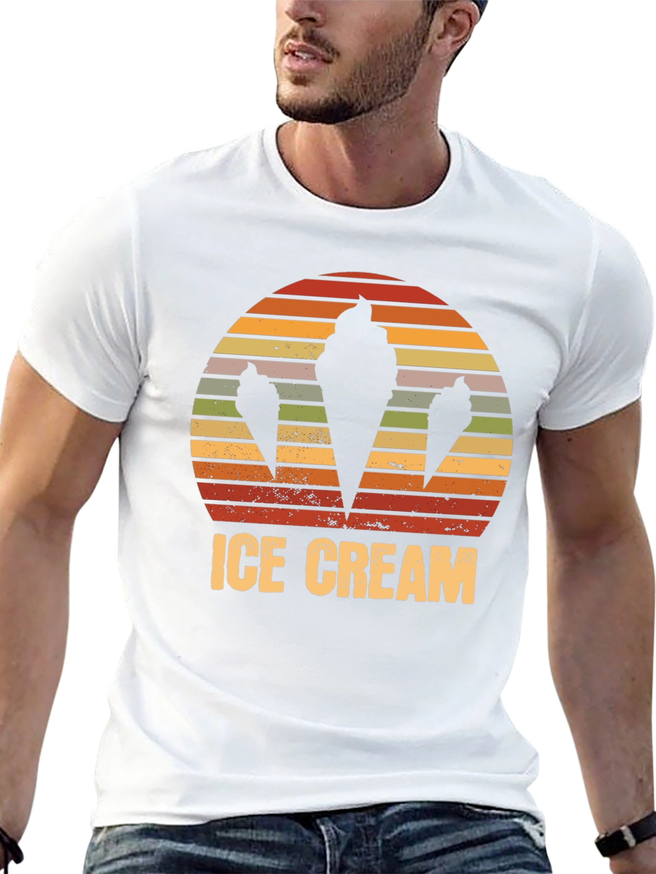 Retro Ice Cream Cone Graphic T-Shirt