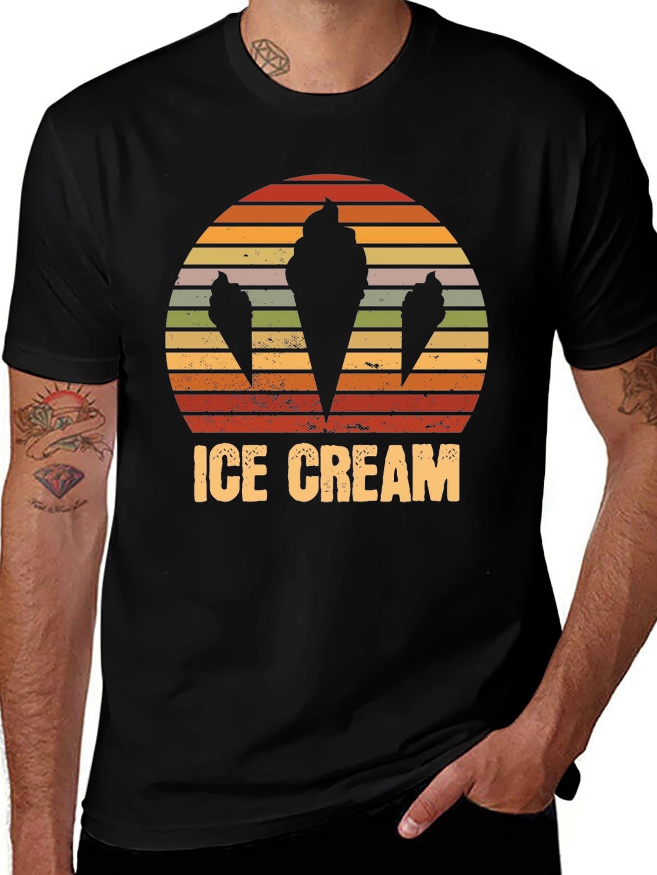 Retro Ice Cream Cone Graphic T-Shirt