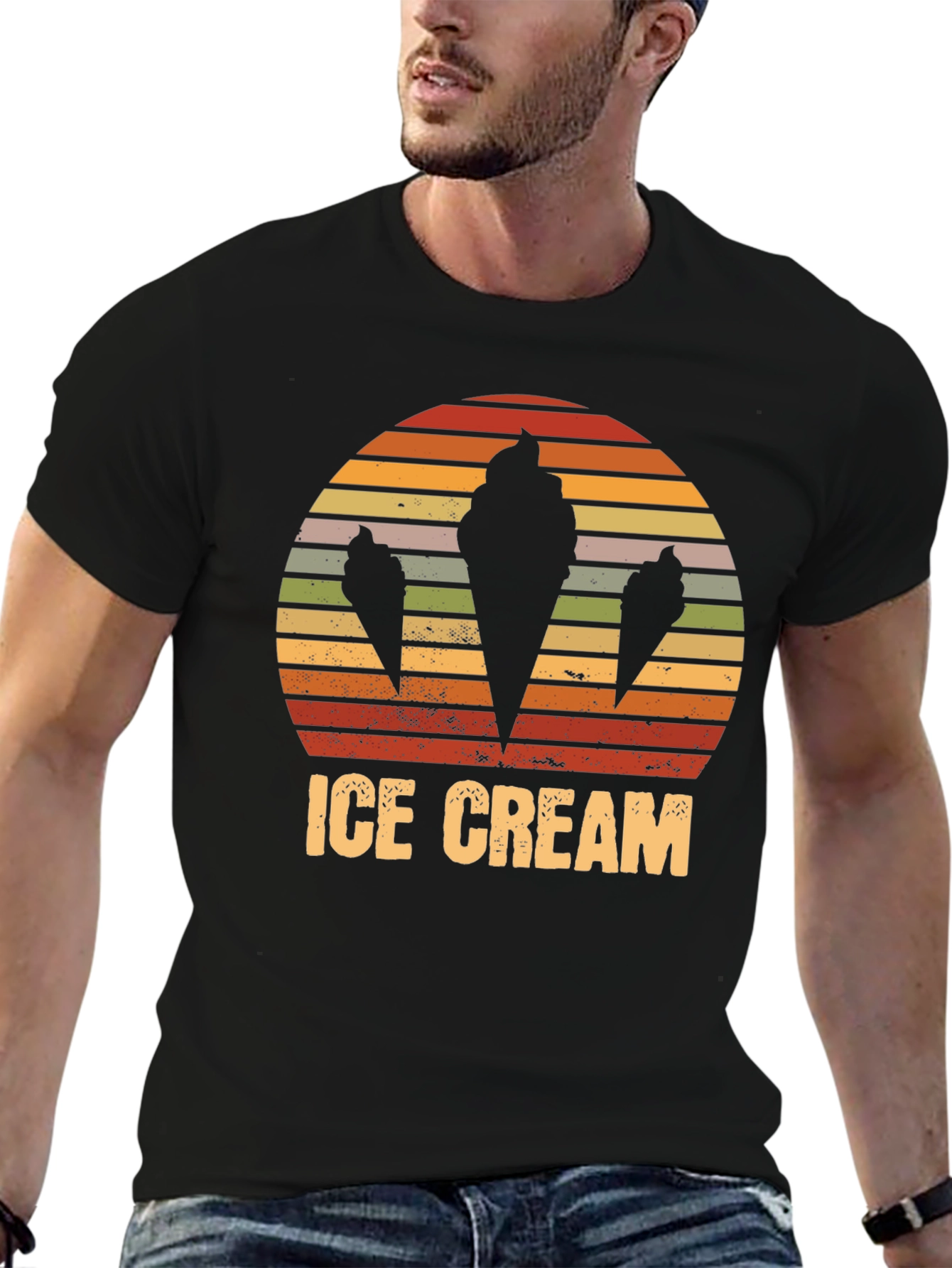 Retro Ice Cream Cone Graphic T-Shirt