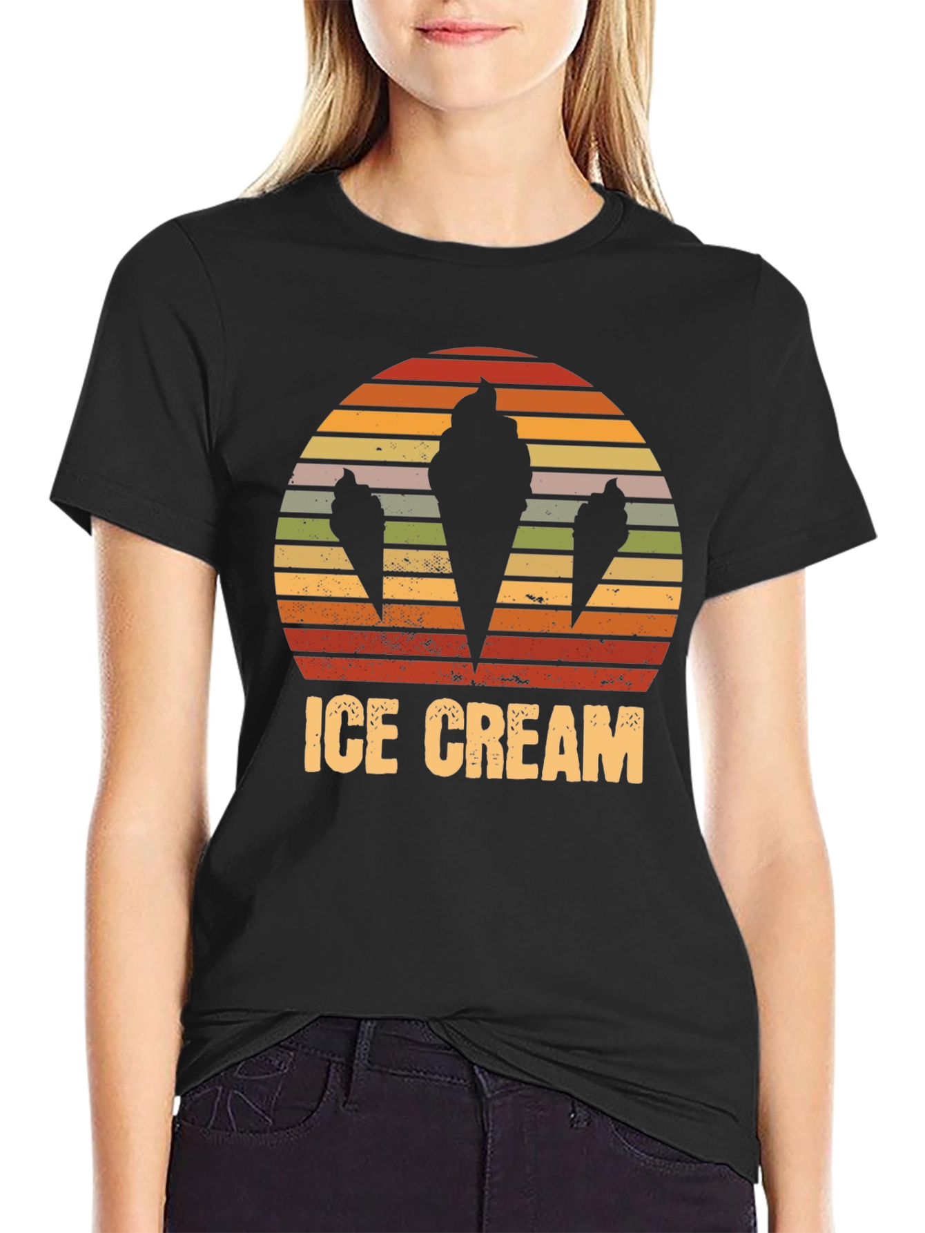 Retro Ice Cream Cone Graphic T-Shirt