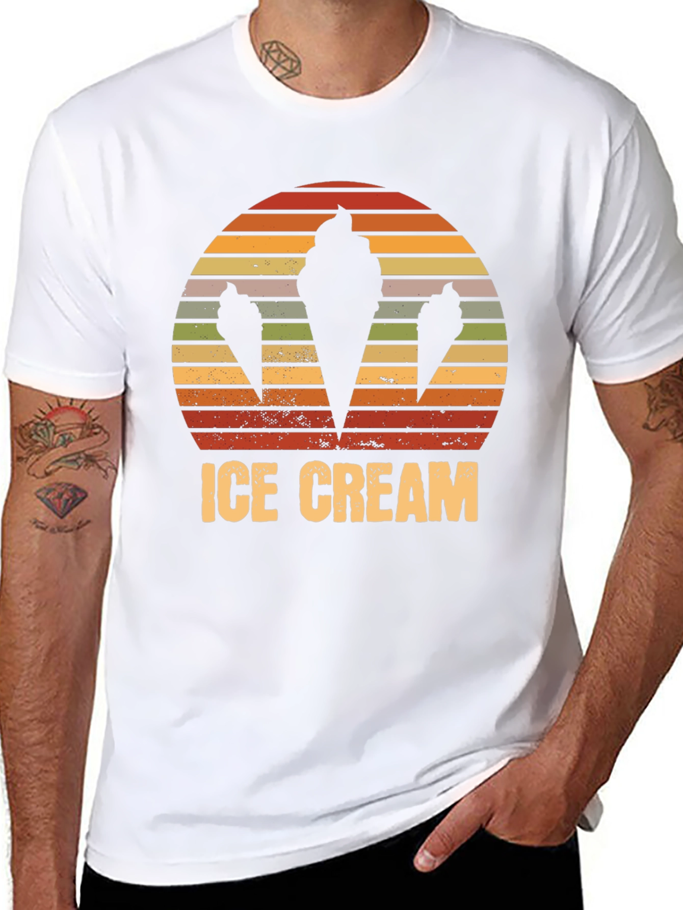 Retro Ice Cream Cone Graphic T-Shirt