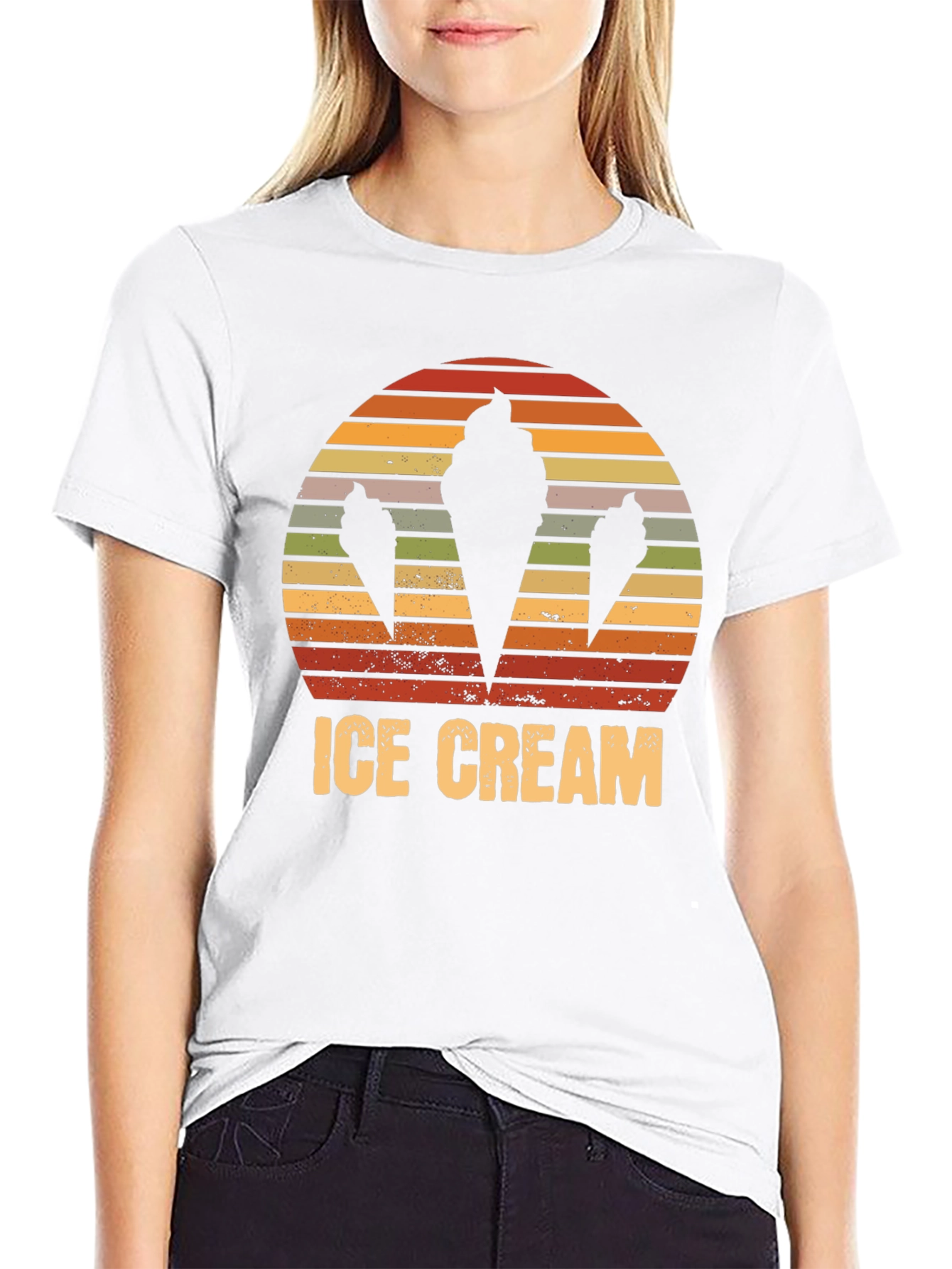 Retro Ice Cream Cone Graphic T-Shirt