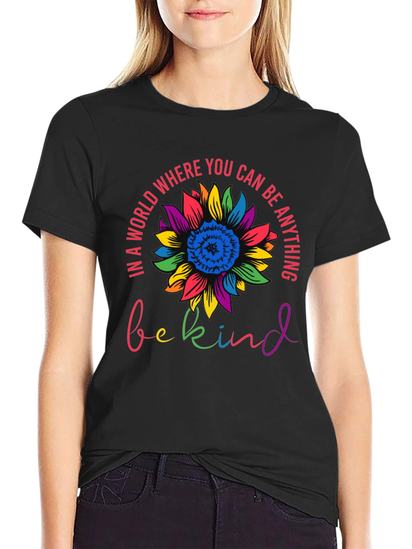 Be Kind Sunflower Graphic Tee - Inspirational T-Shirt