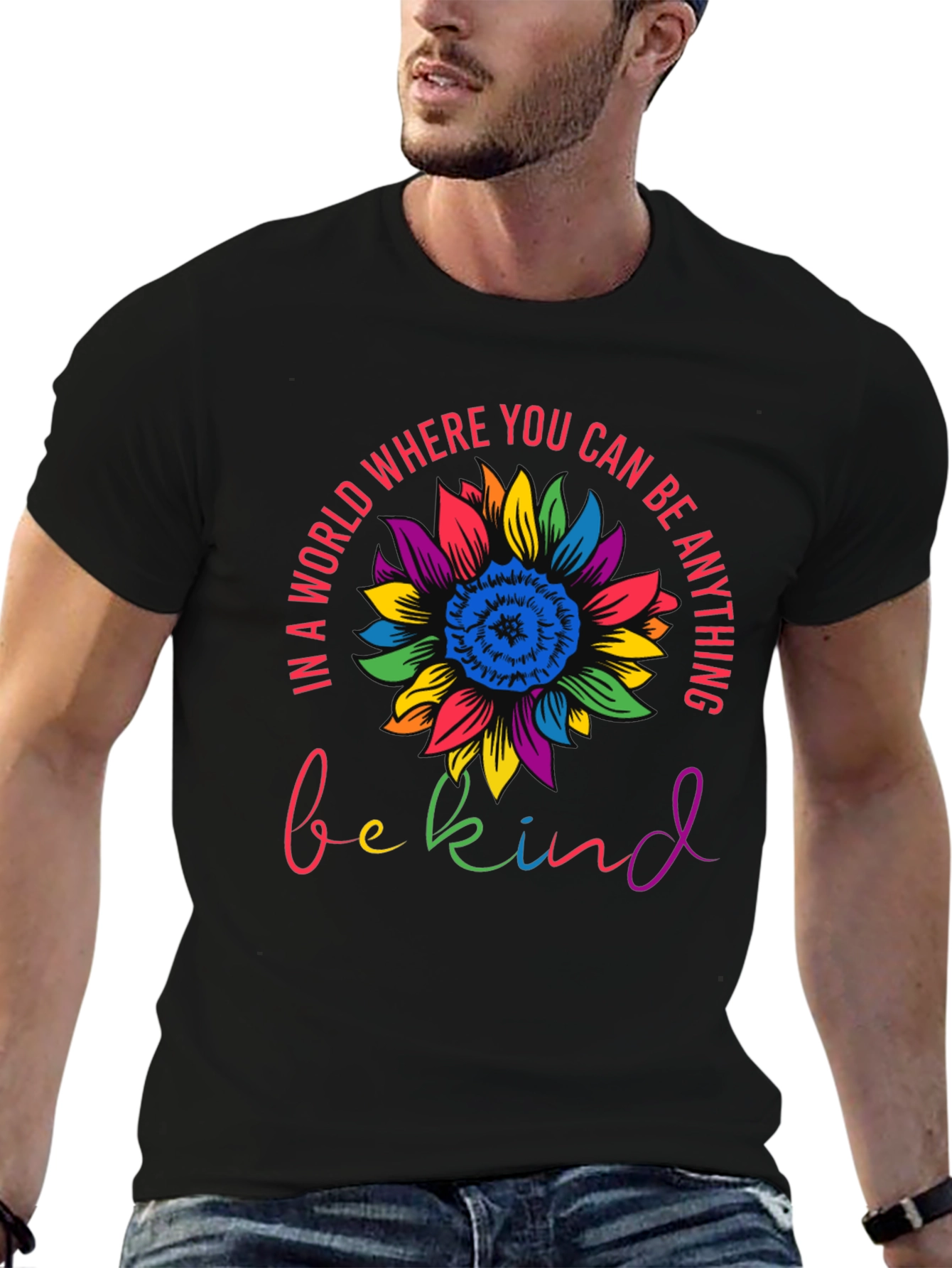 Be Kind Sunflower Graphic Tee - Inspirational T-Shirt