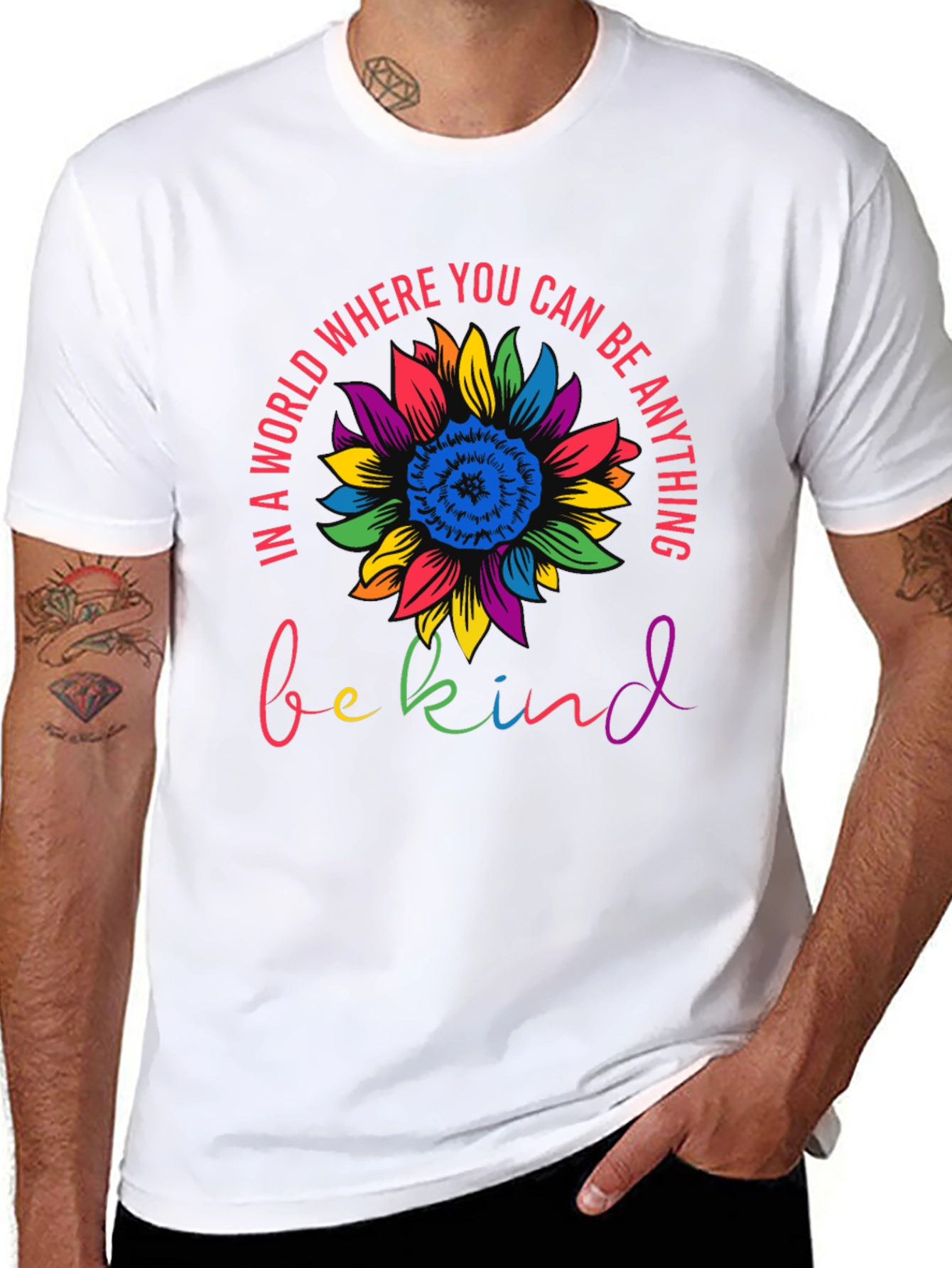 Be Kind Sunflower Graphic Tee - Inspirational T-Shirt