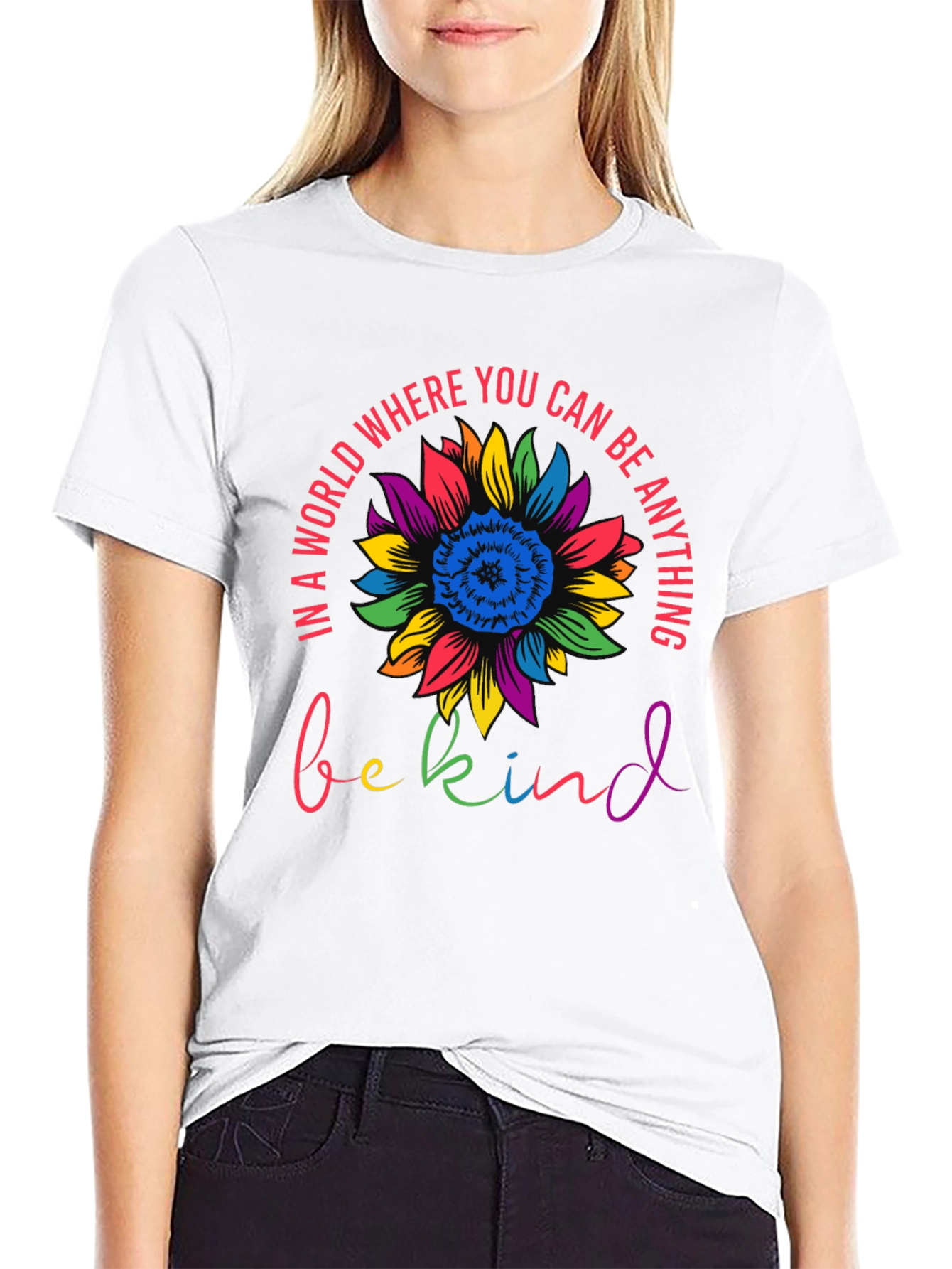 Be Kind Sunflower Graphic Tee - Inspirational T-Shirt