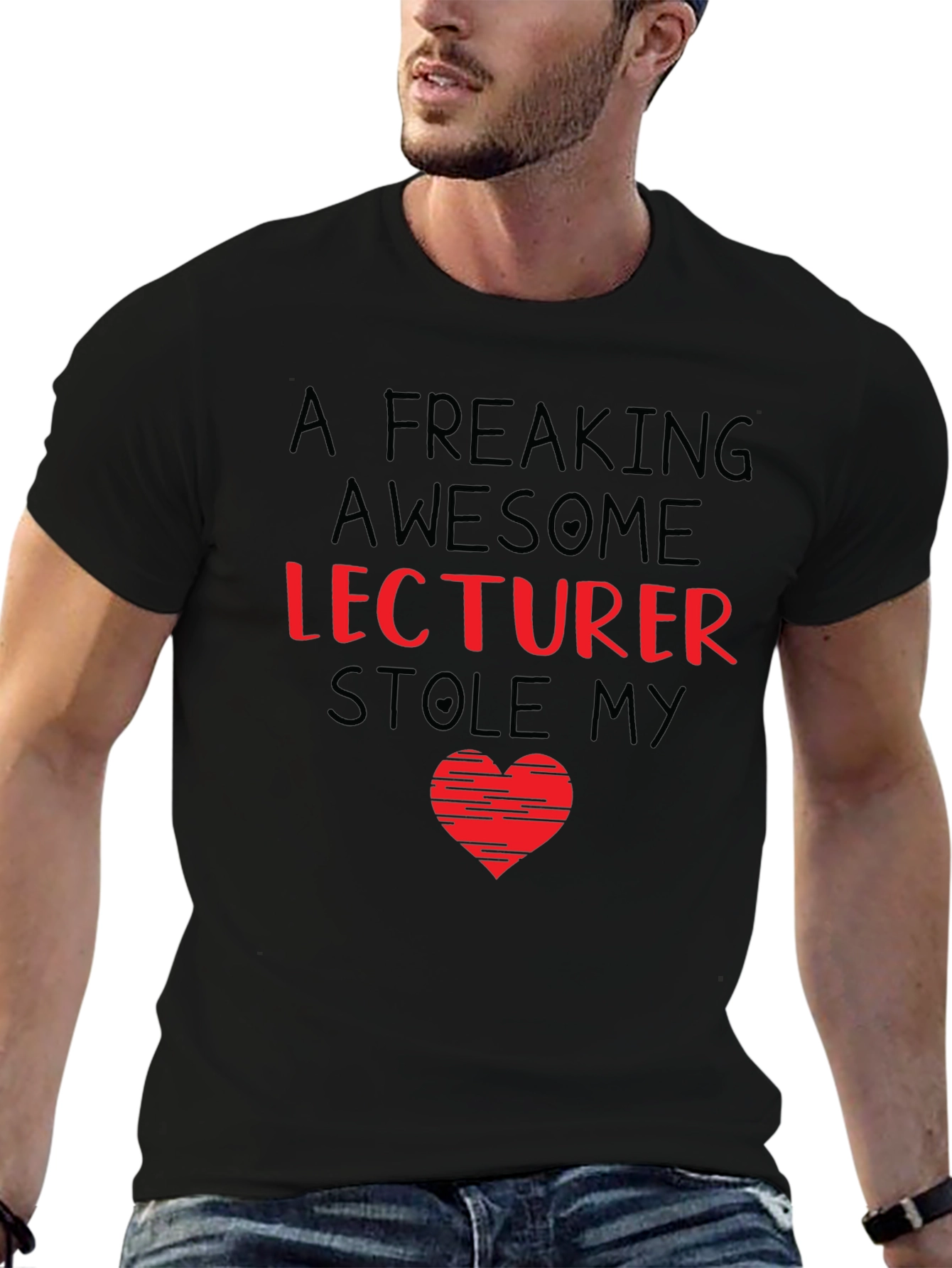 Awesome Lecturer Heart Graphic T-Shirt