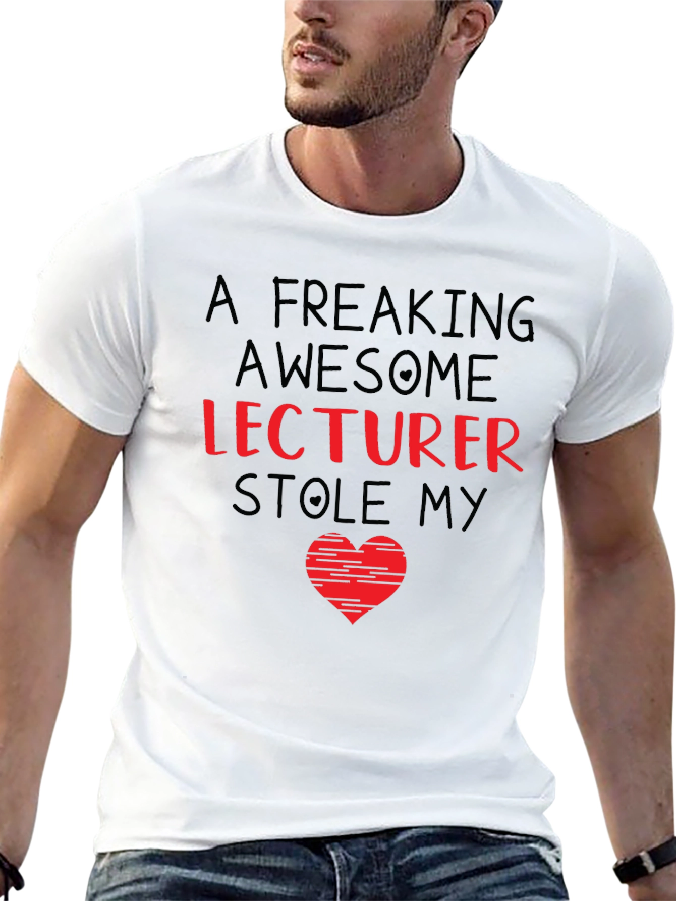 Awesome Lecturer Heart Graphic T-Shirt