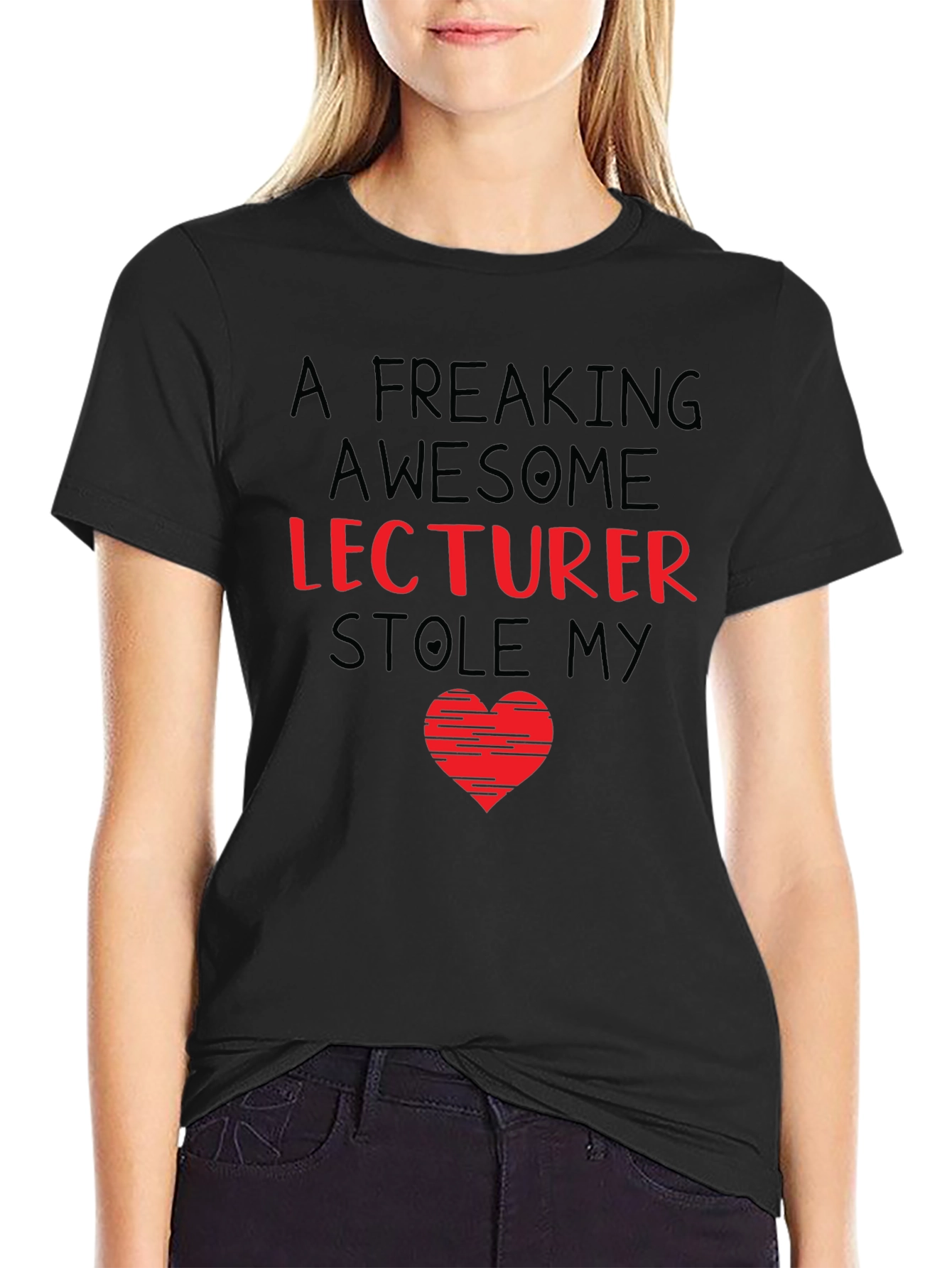 Awesome Lecturer Heart Graphic T-Shirt