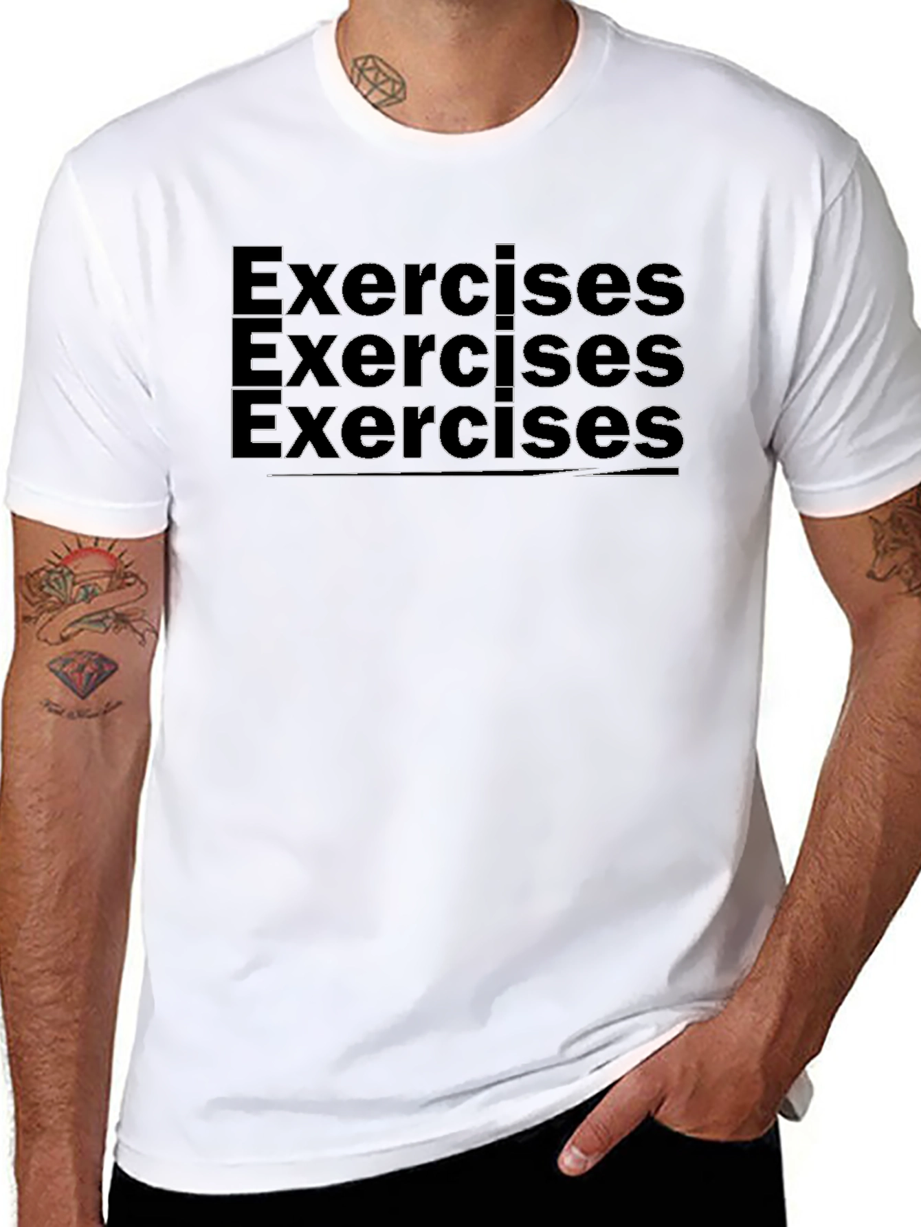 Exercise Graphic Print Black T-Shirt