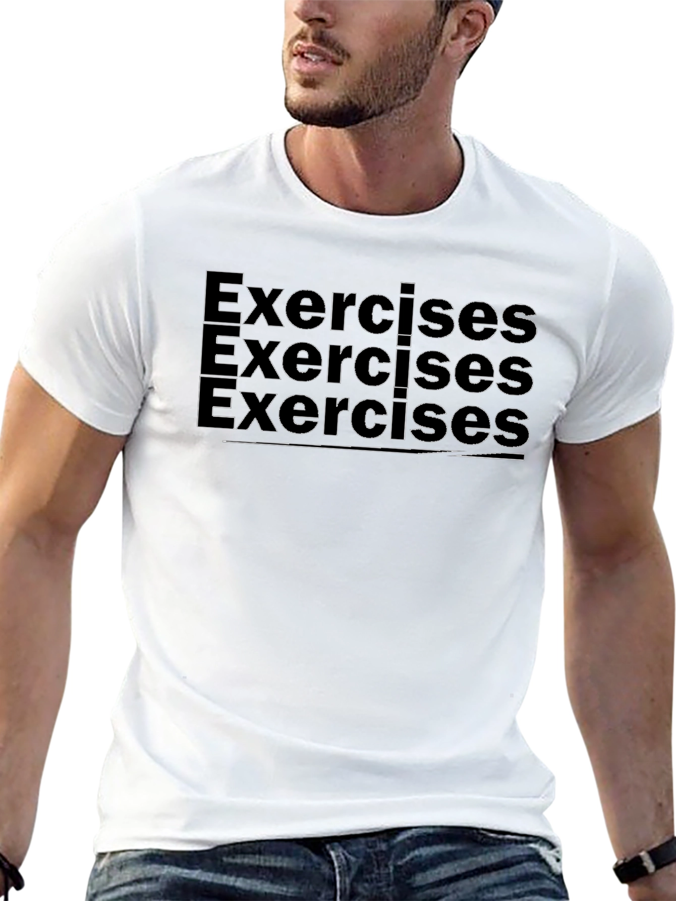 Exercise Graphic Print Black T-Shirt
