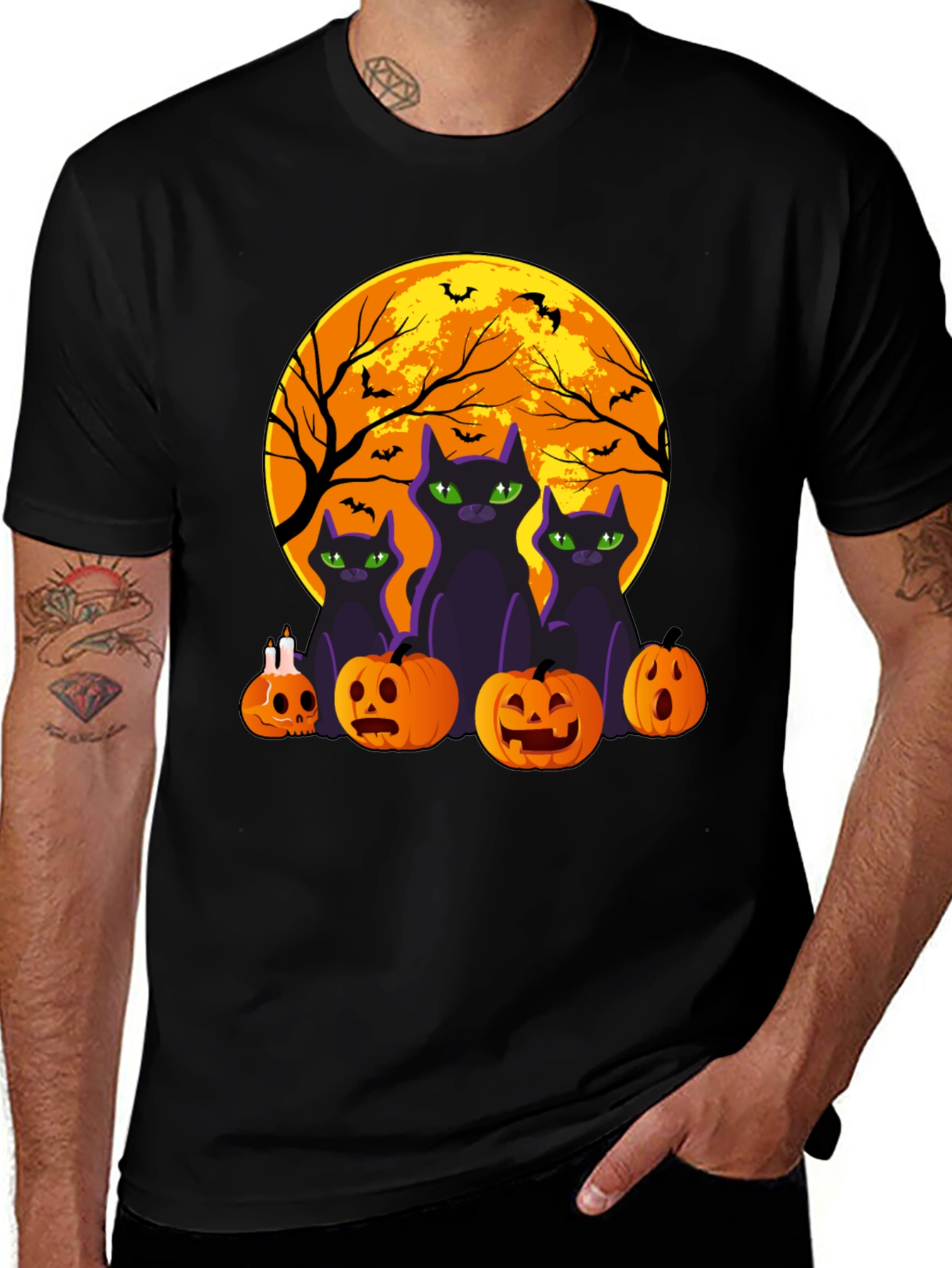 Halloween Cats & Pumpkins T-Shirt
