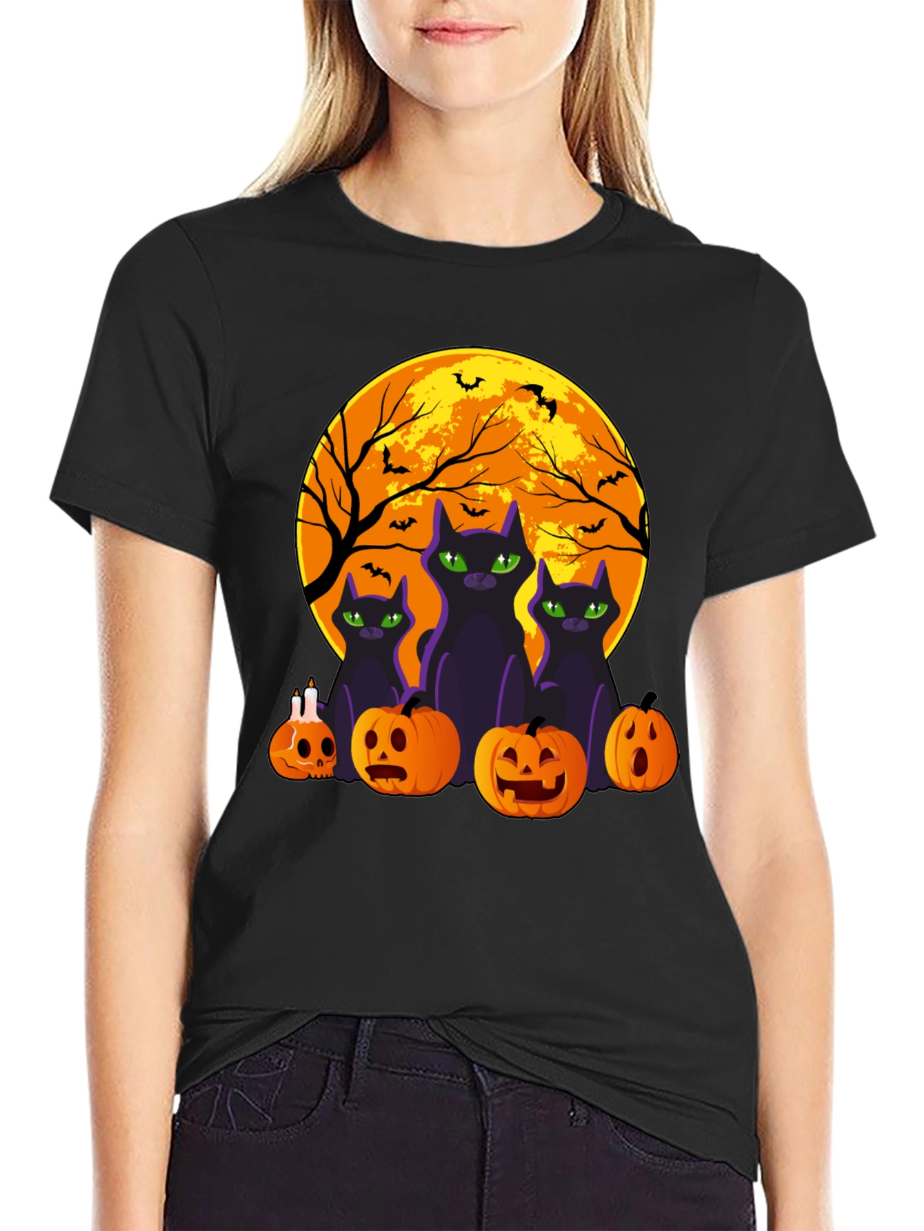 Halloween Cats & Pumpkins T-Shirt