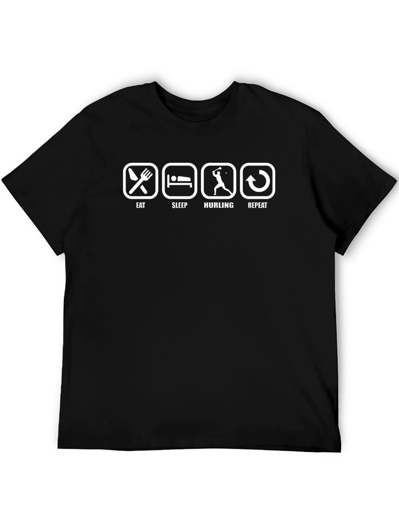 Eat Sleep Hurling Repeat Black T-Shirt